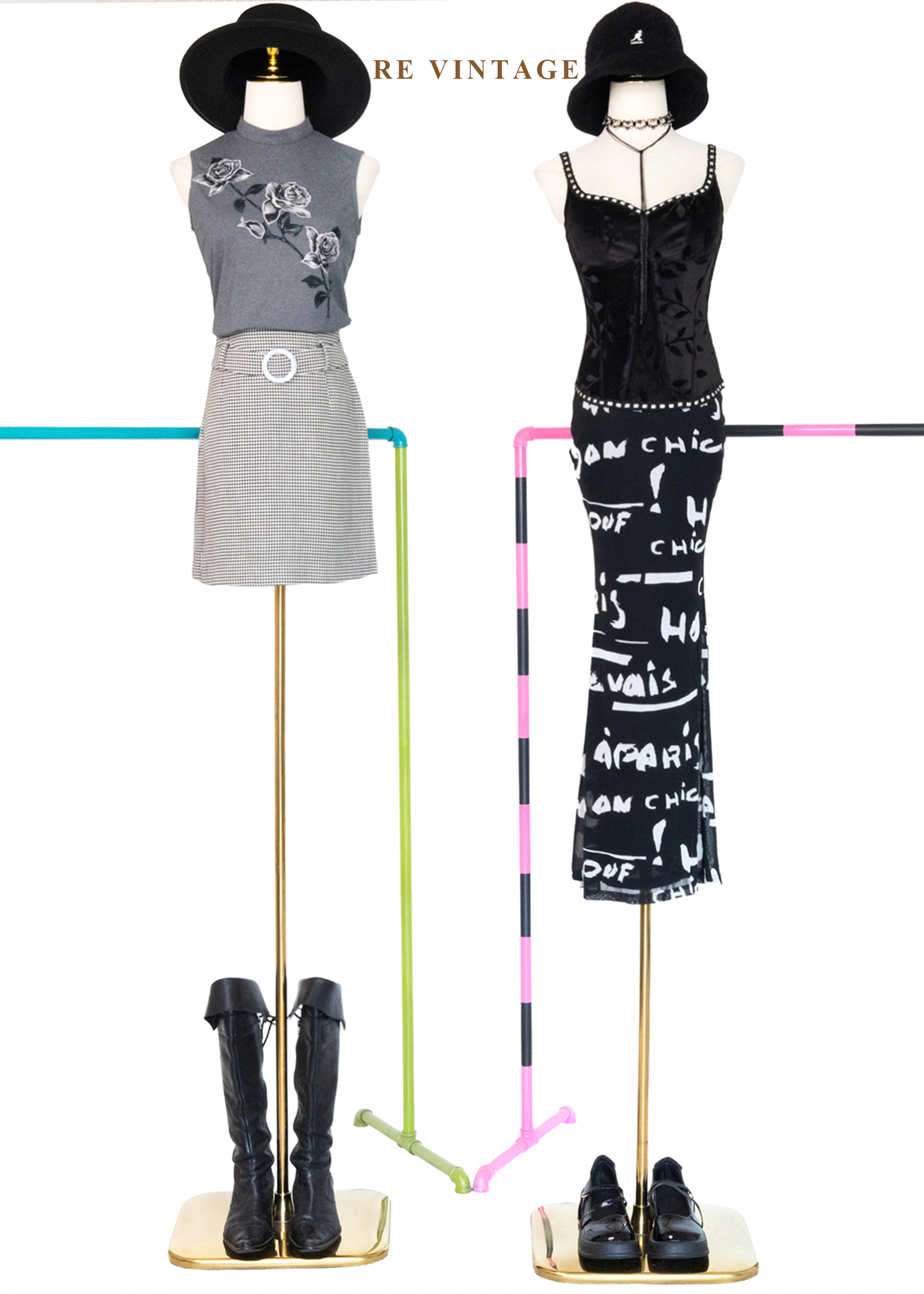 質感單品 - 經典黑白千鳥格短裙(26")2