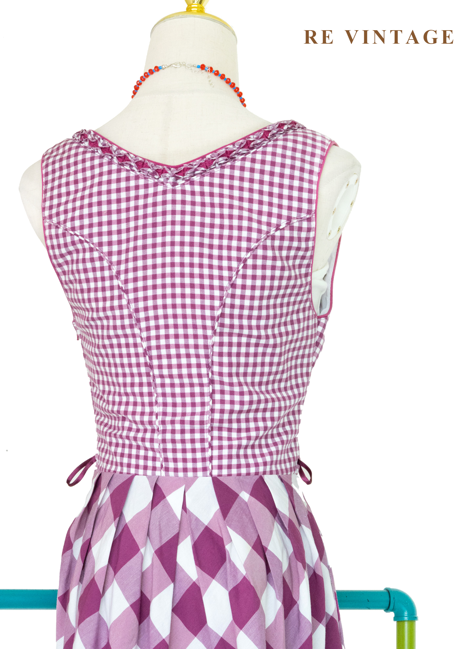 『歐洲寶物』阿爾卑斯山的少女 - 紫紅格紋德式巴伐利亞古典洋裝14