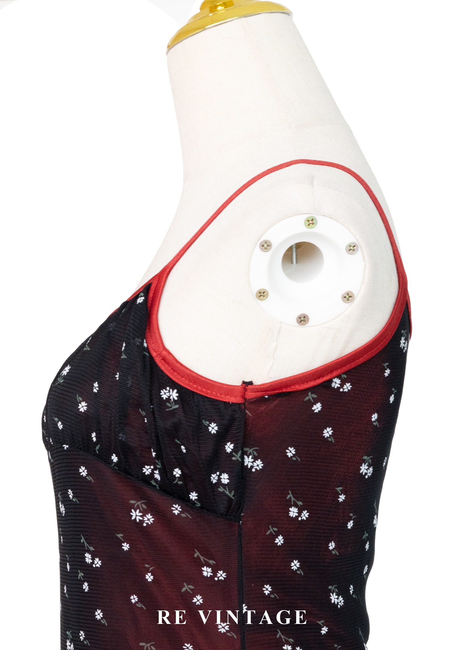 韓國製 - 紅光小花星空細肩帶洋裝9