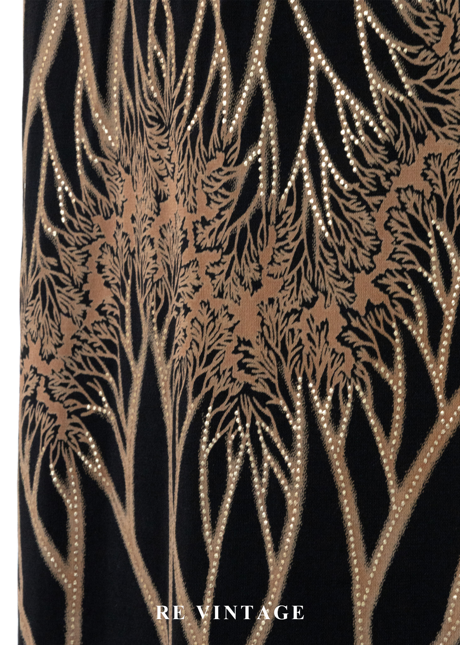 黑與金藤蔓黑長裙(25-30")8