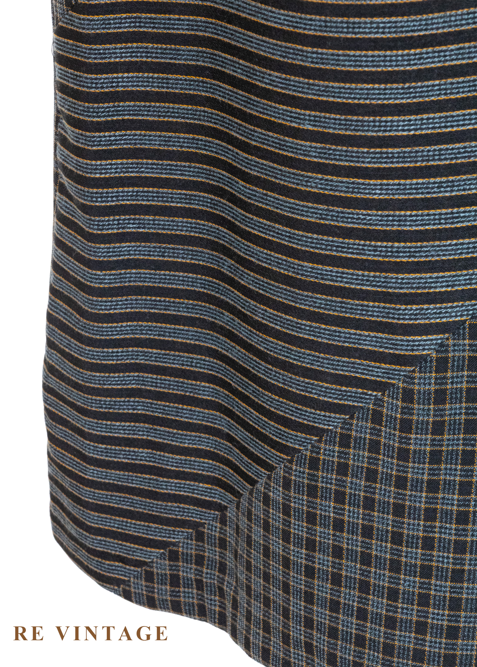 酷感錯位格紋拼接長裙(24")6