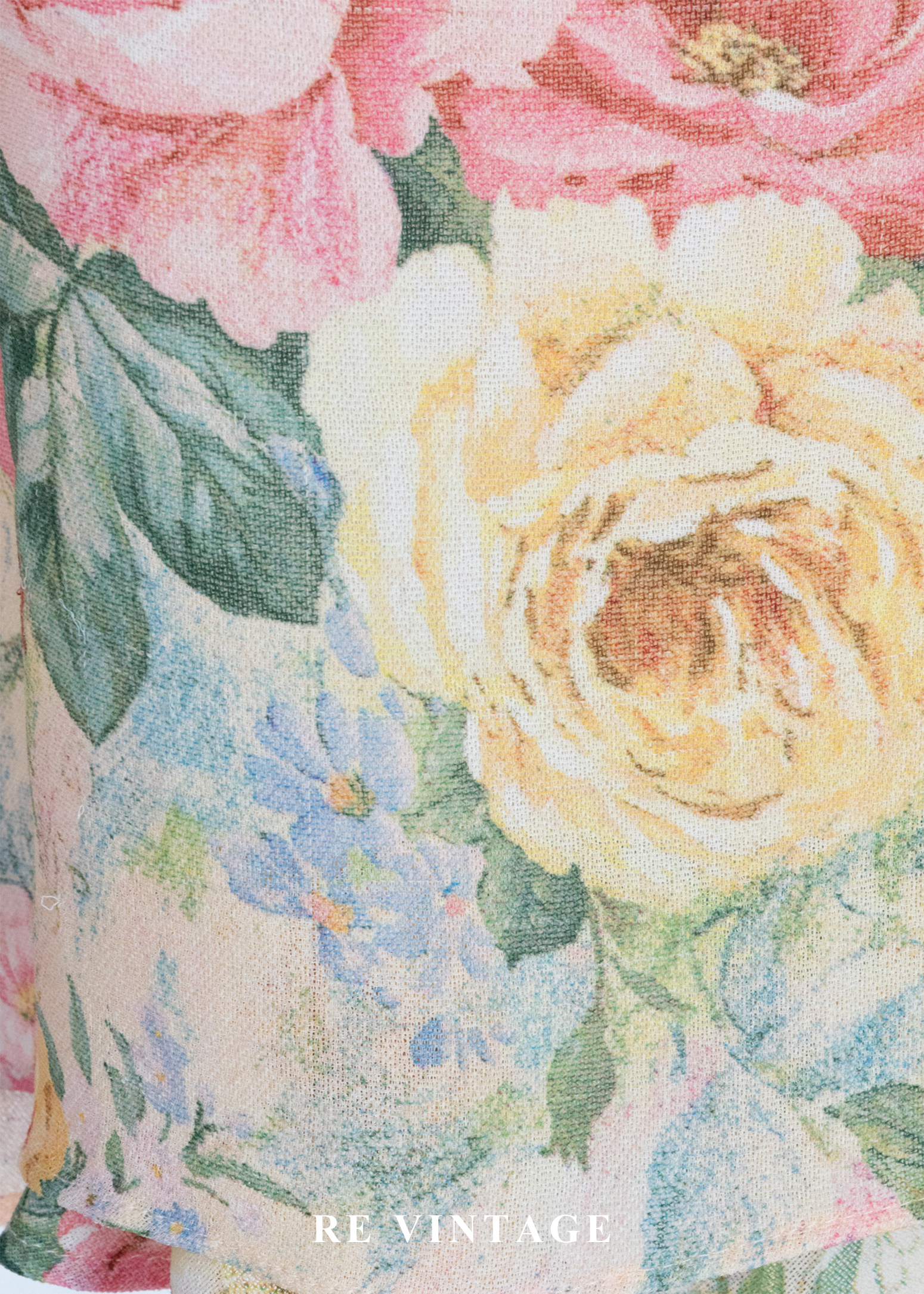 淡彩油畫大花卉洋裝9