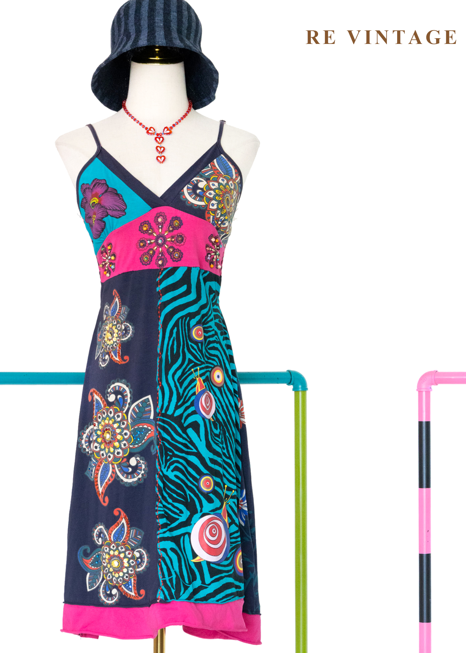 『歐洲寶貝』霓虹迴聲狂歡派對細肩帶洋裝1