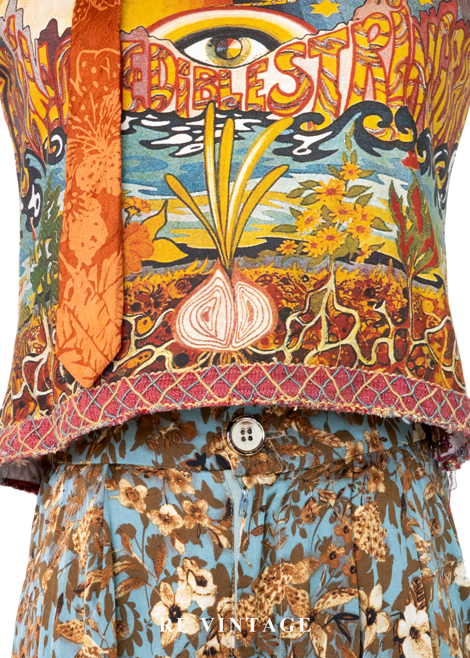 神秘凝視迷幻畫布短版背心3