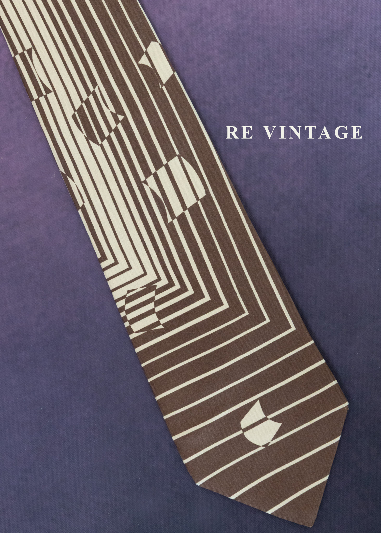 咖啡色的結構迷宮領帶11