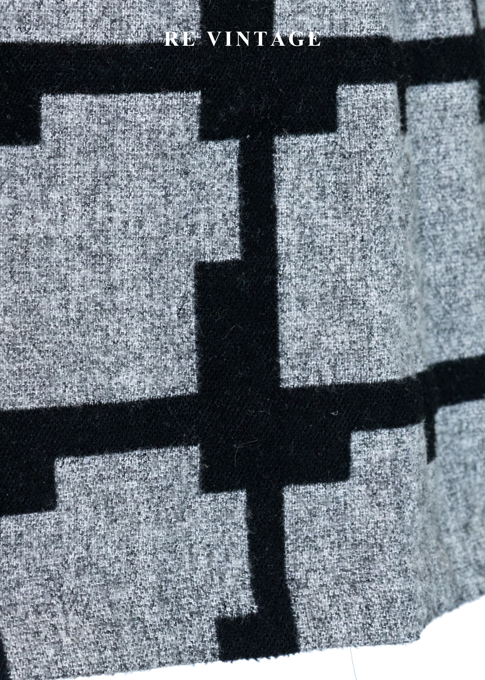 錯視階梯格紋毛呢短裙(28")6