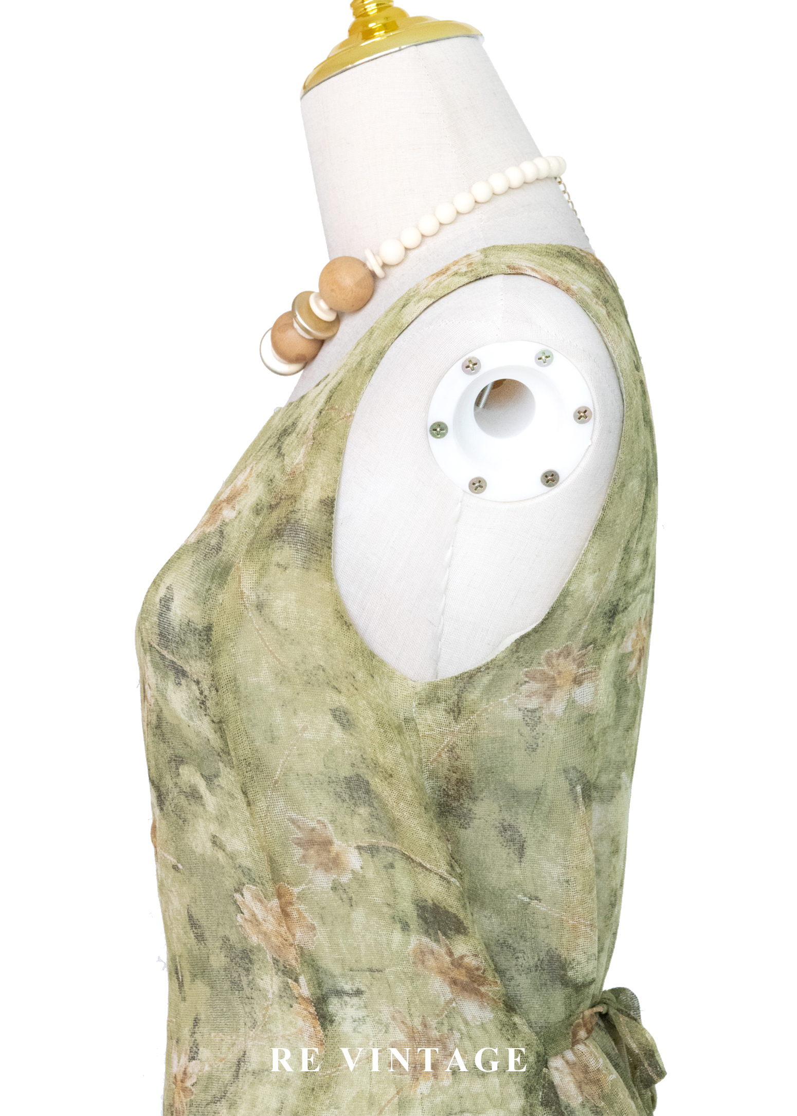 翠谷幽蘭渲染綠碎花長洋裝9