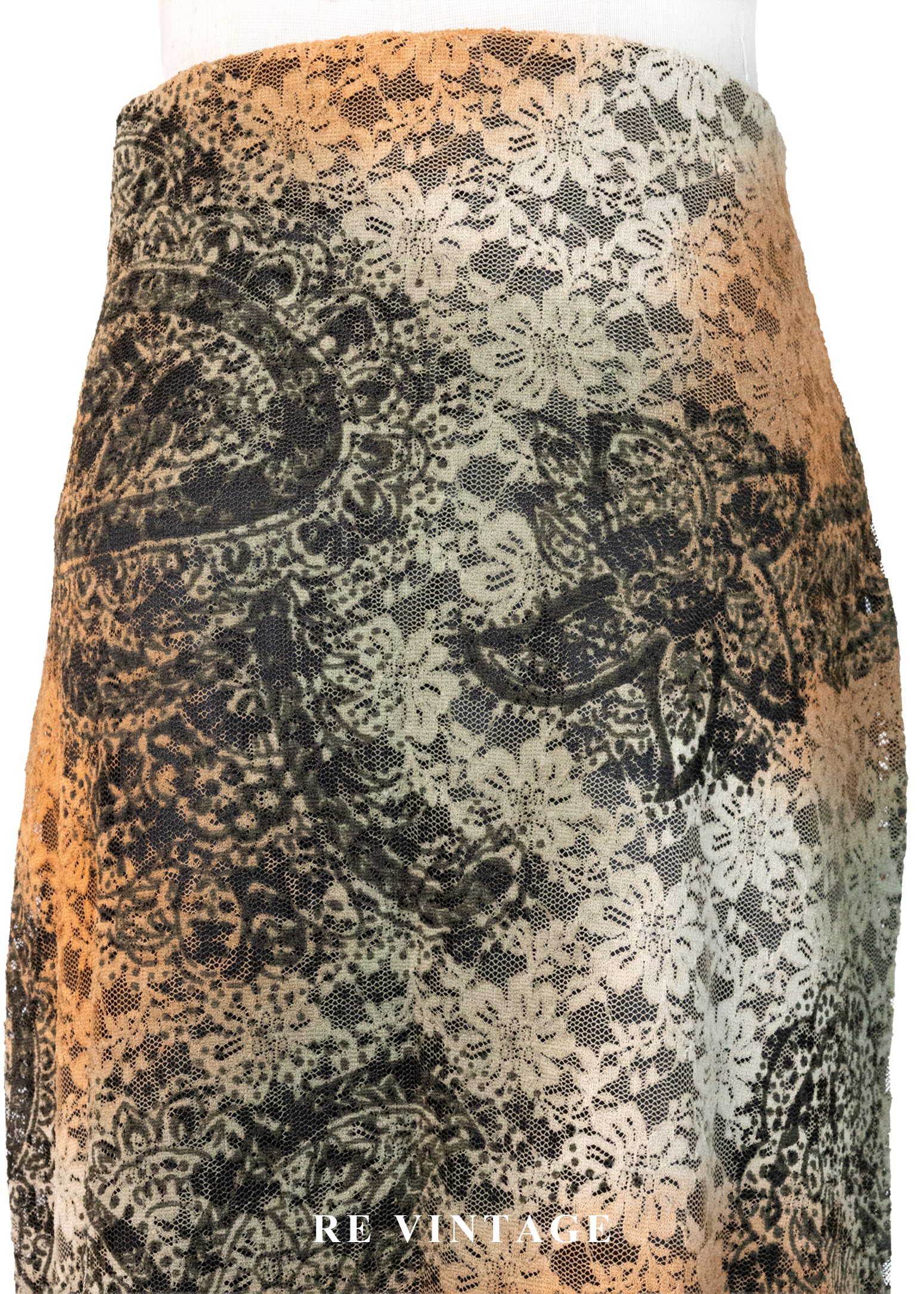 Moss 橘光蕾絲中長裙(28-31")9