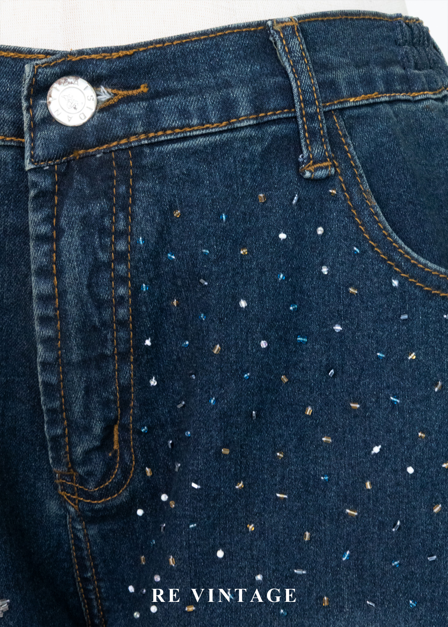 銀河落入凡間的夜晚 - 華麗星芒刺繡亮牛仔褲(24-28")9