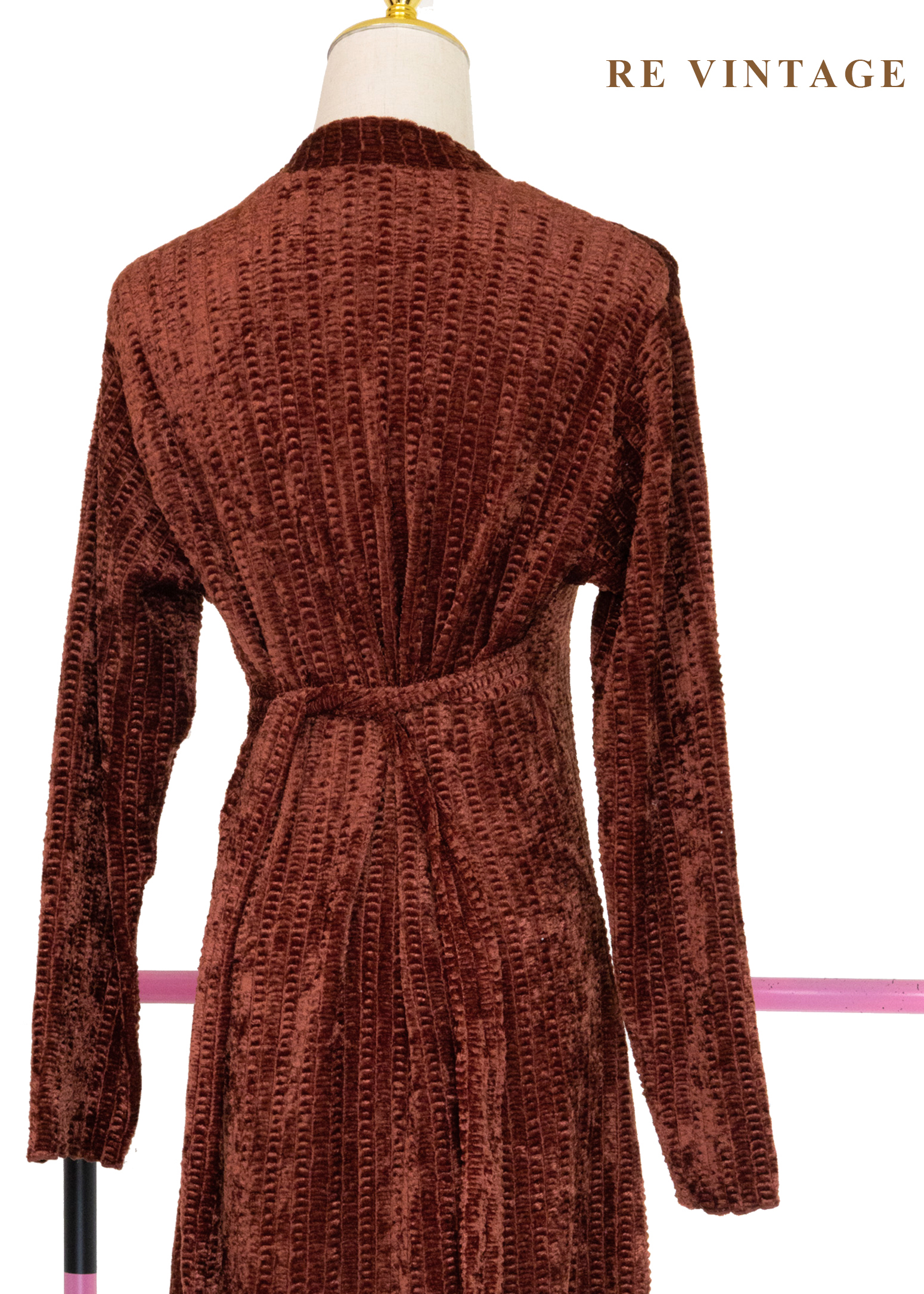 琥珀流光紋理絨布長洋裝13