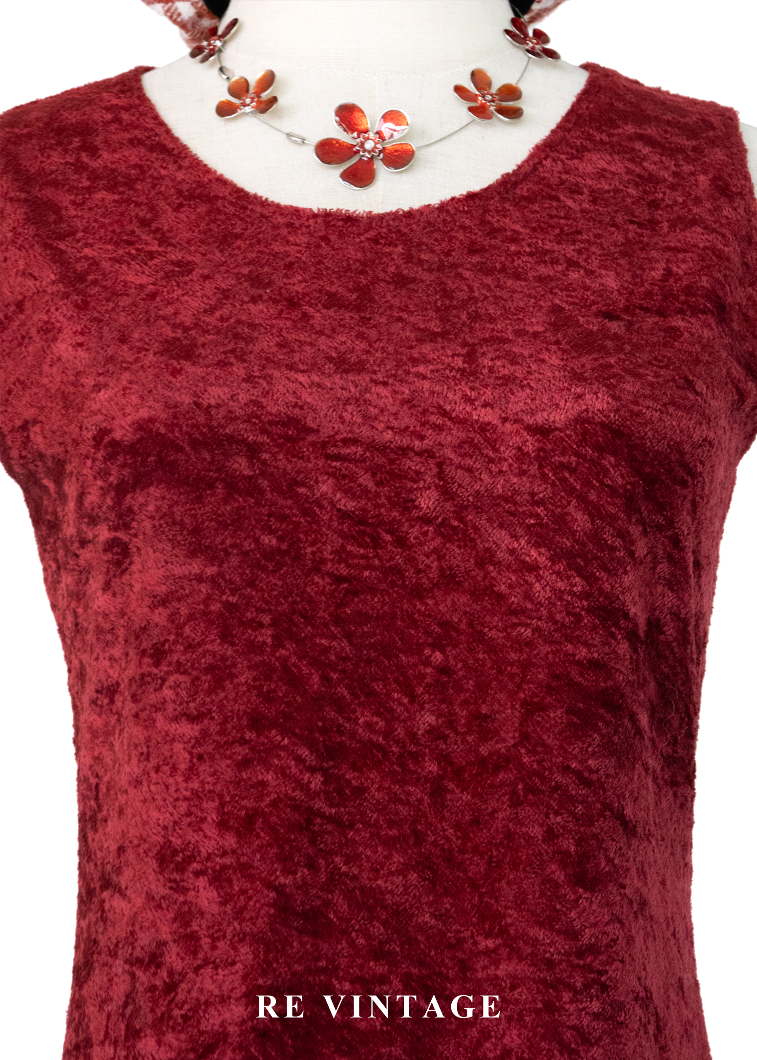 紅酒短絨火辣光澤長洋裝6