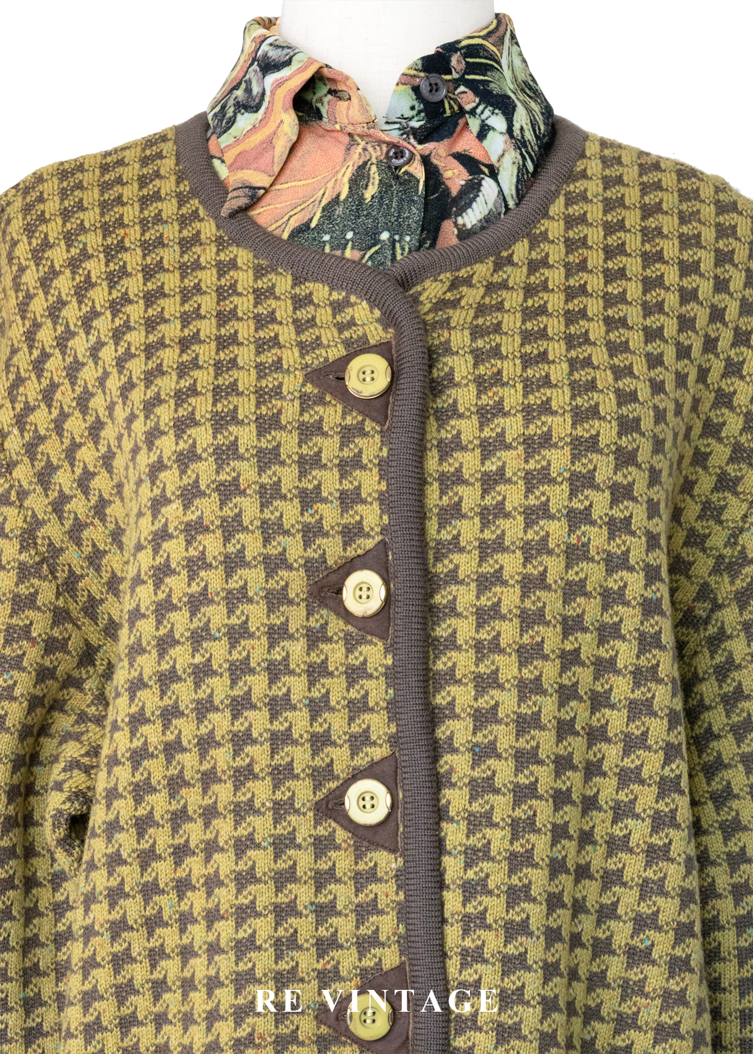 質感單品 - Lemon Yellow 千鳥格針織外套3