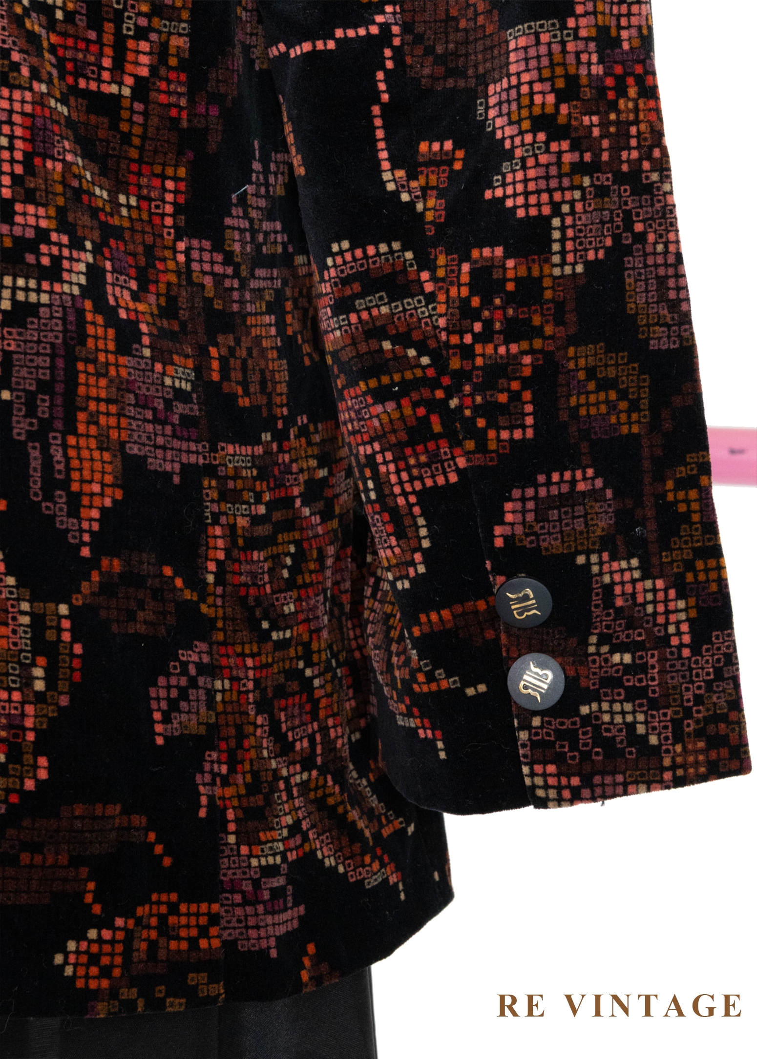 日本製 - Mosaic Garden 數位像素花朵西裝外套12