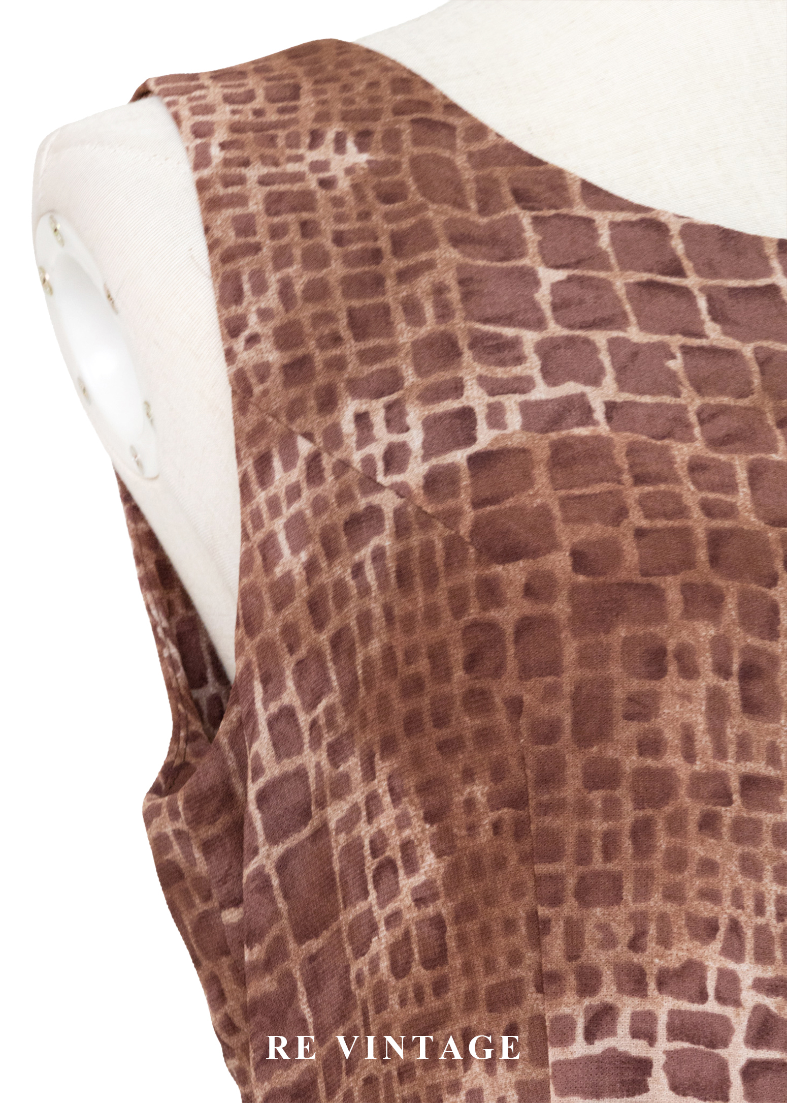 荒野豆沙棕色石牆紋理長洋裝5