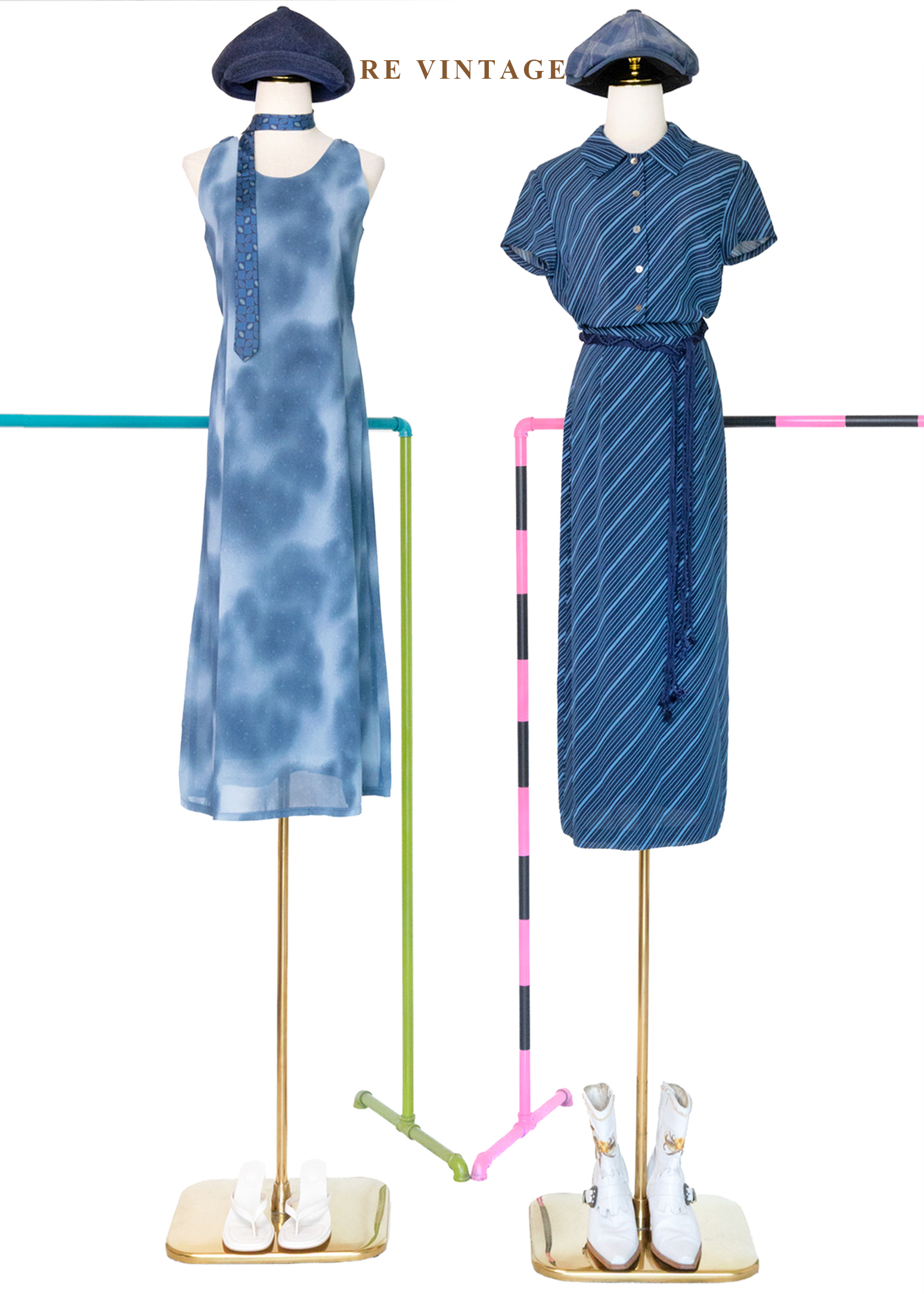 雲的形狀小花的溫度長洋裝2