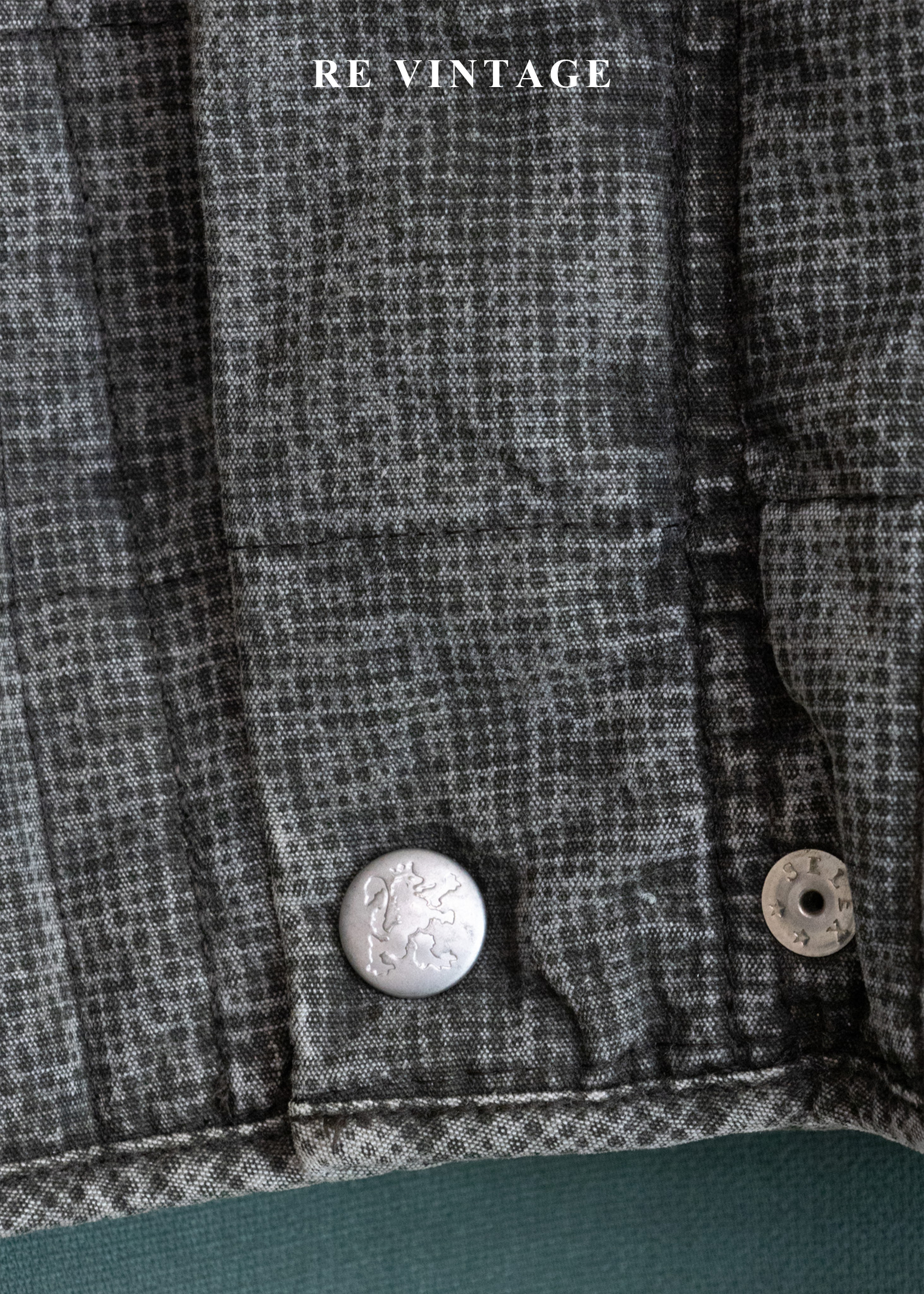 重磅水洗迷幻格紋硬挺夾克7