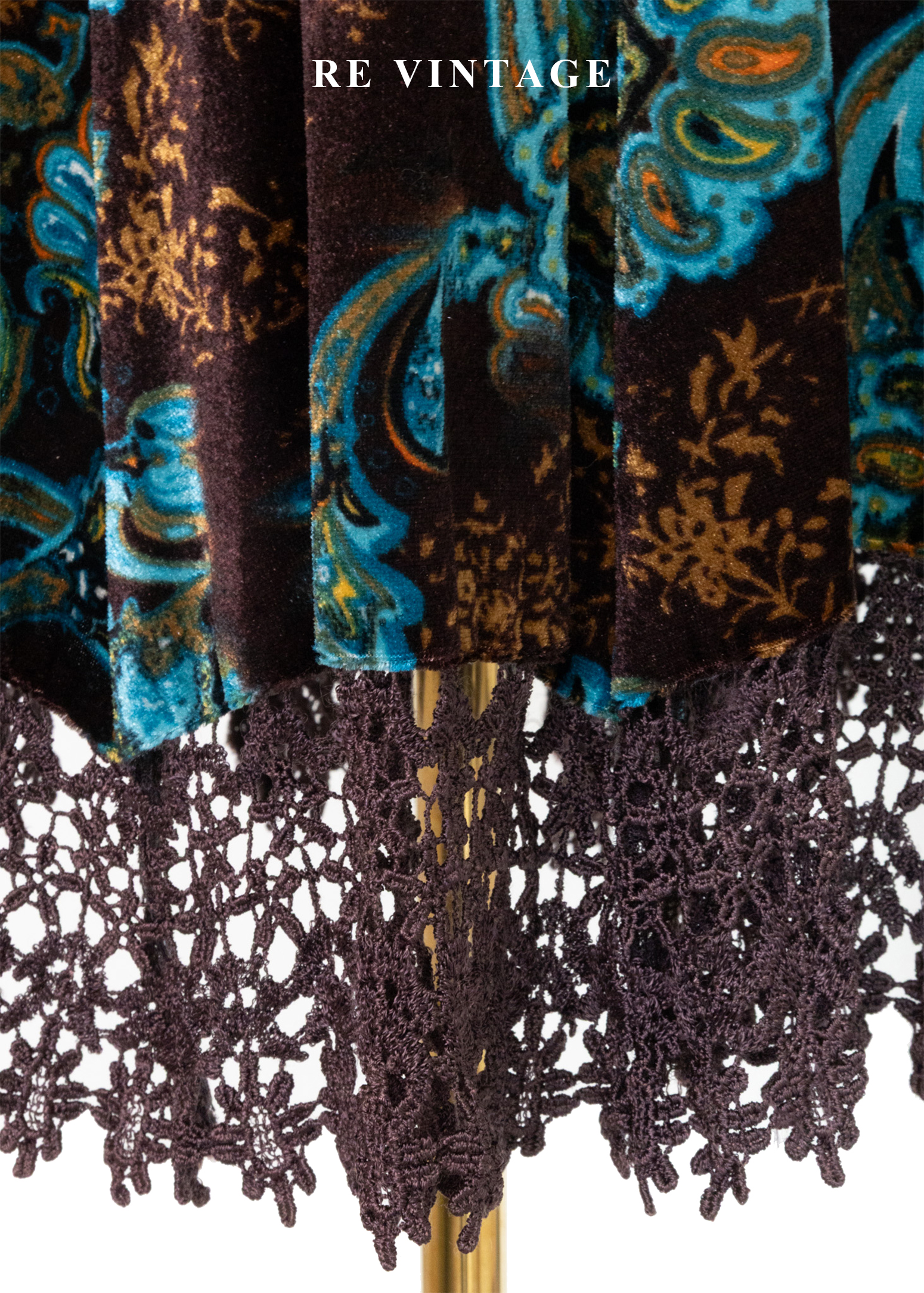 深夜寶石綠古董花紋美裙(27.5")6