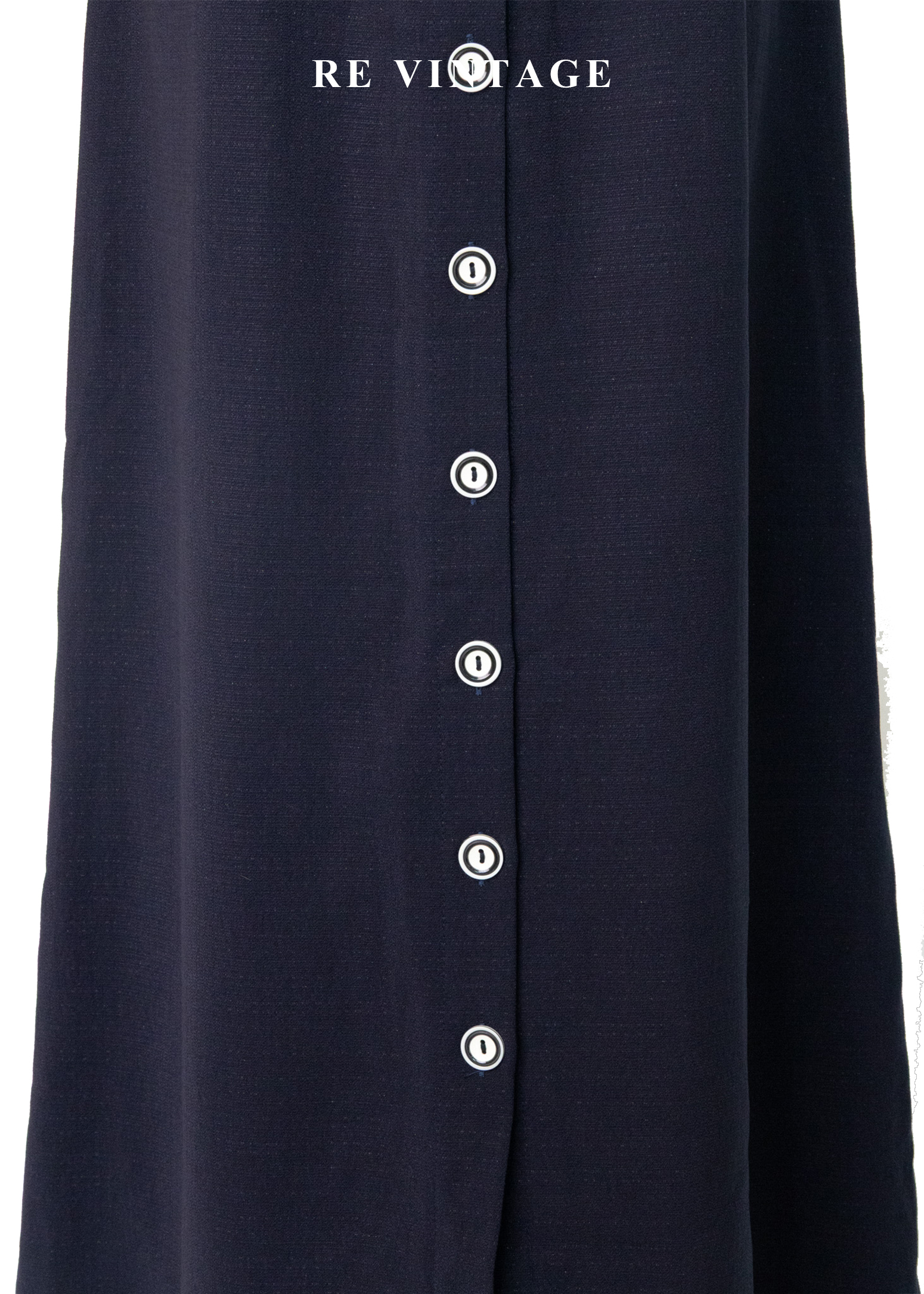 質感單品 - 黑白釦高腰藍裙(24")11