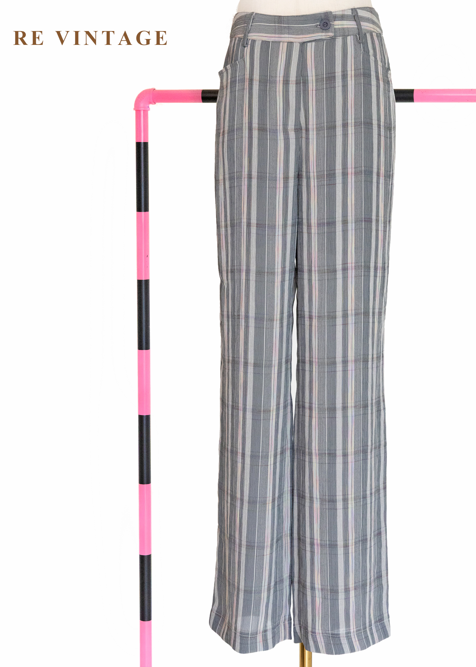 色鉛筆線條冷灰色長褲（28"）