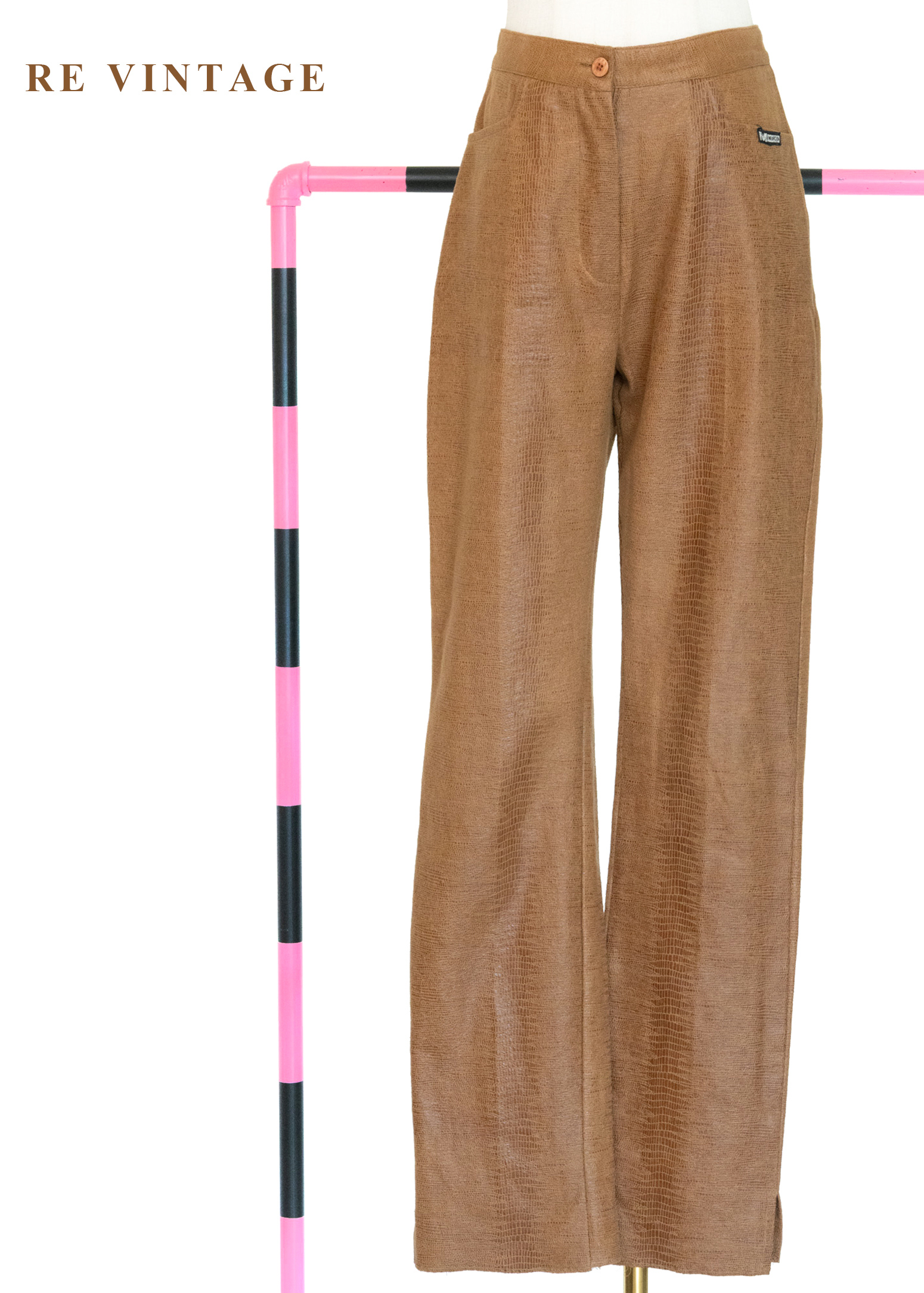 曠野的餘暉仿蛇紋壓紋長褲(~26")1