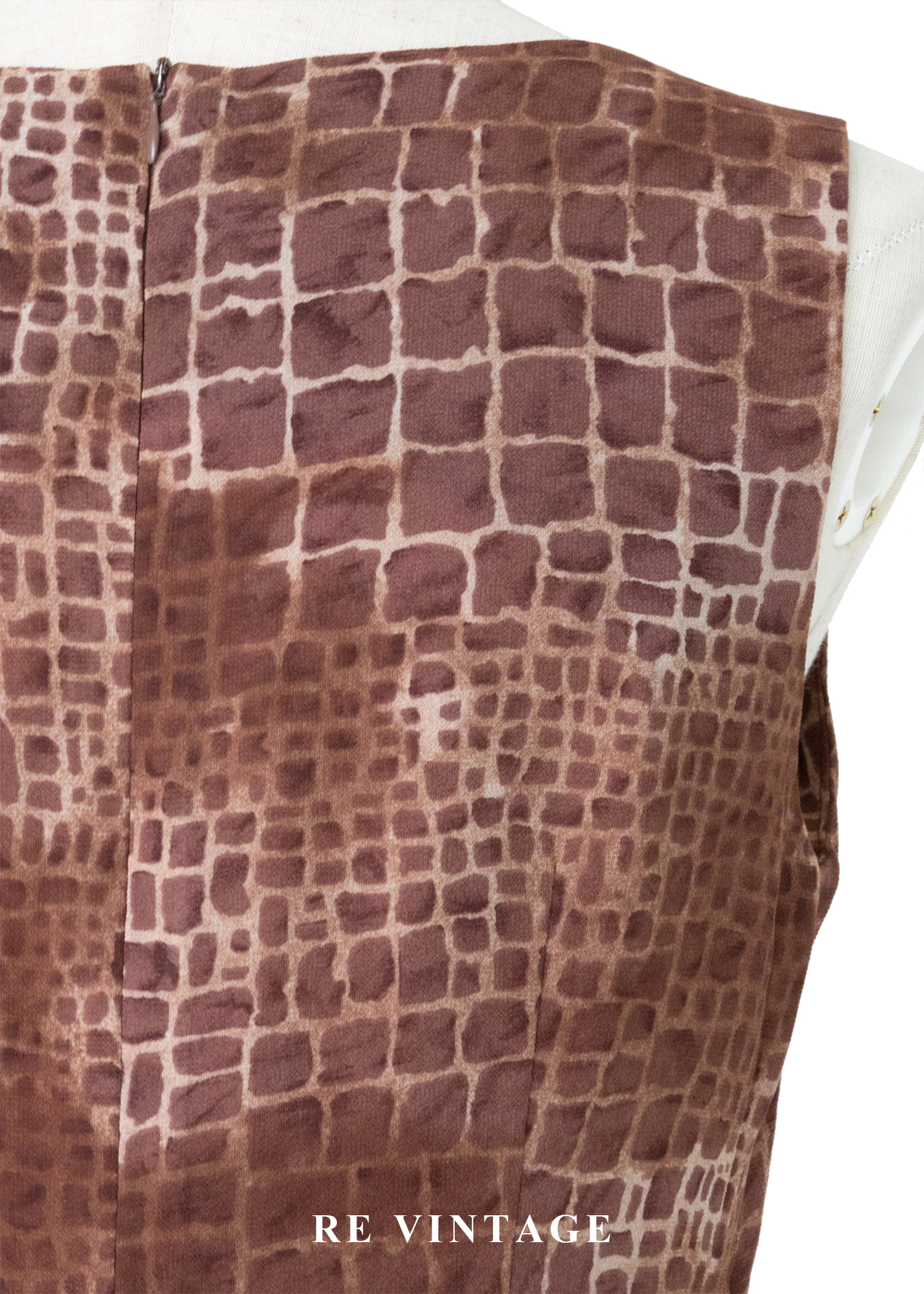 荒野豆沙棕色石牆紋理長洋裝15