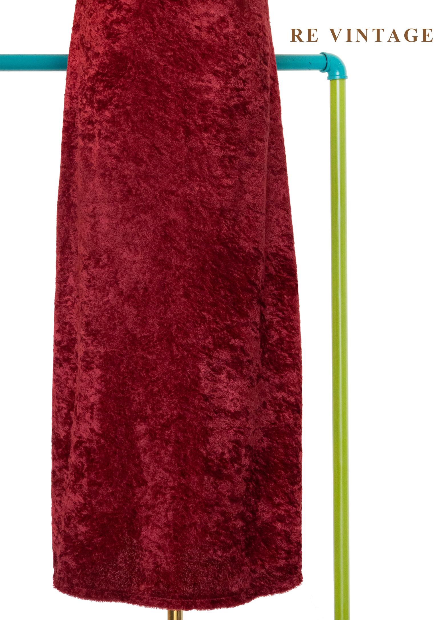 紅酒短絨火辣光澤長洋裝9