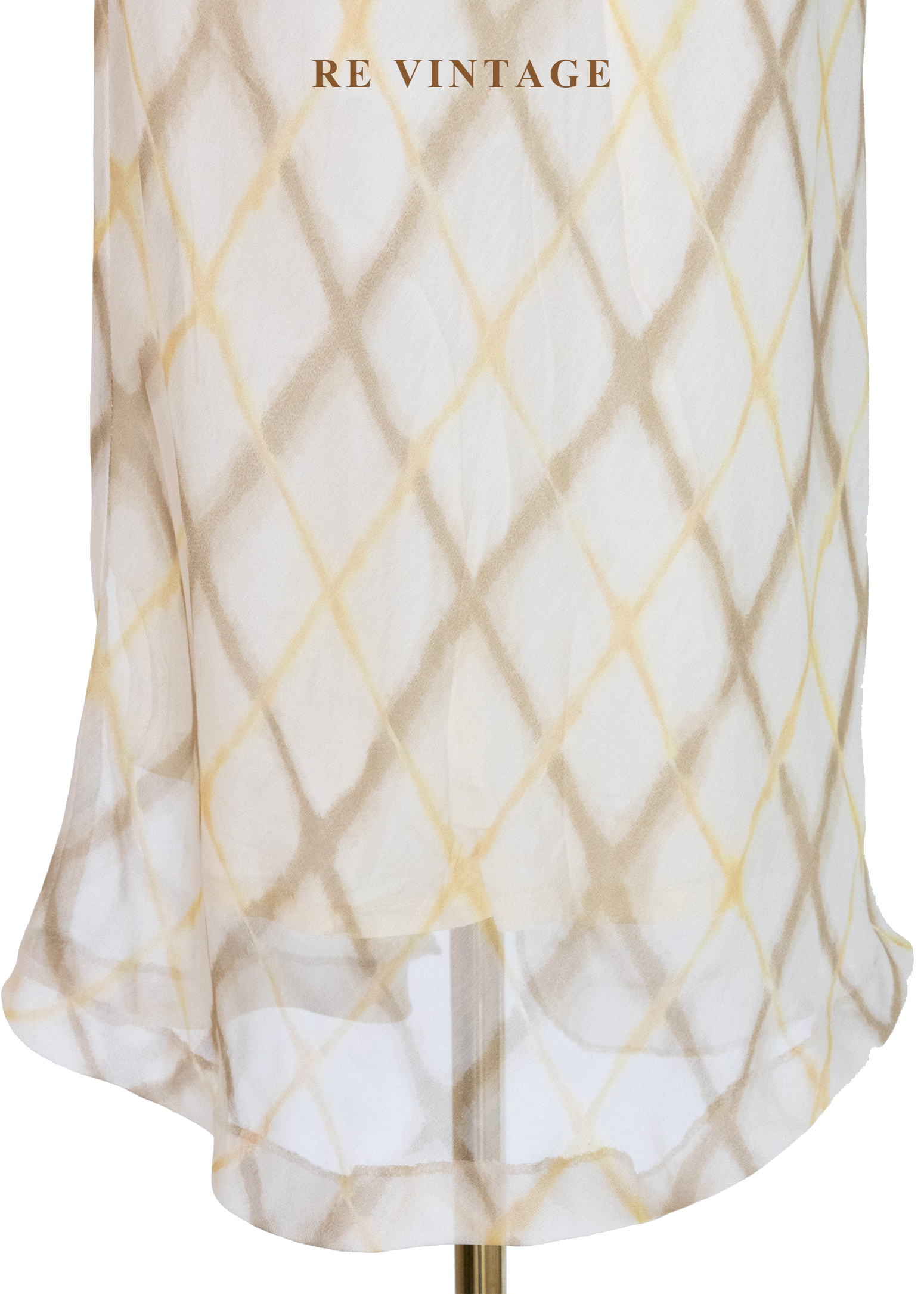 奶油雲階菱格紋氣質洋裝5