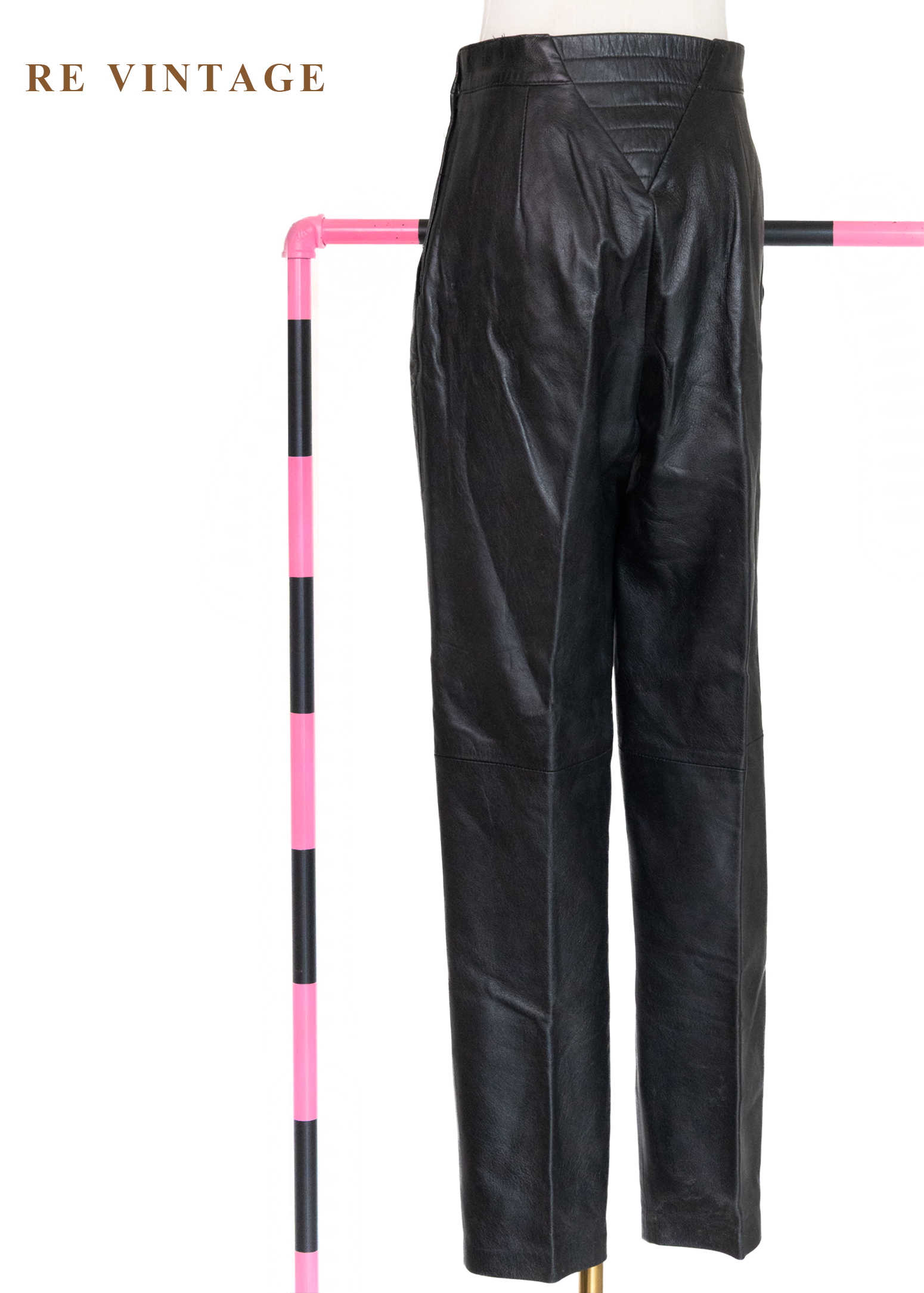 質感單品 - 中古紳士帥氣皮革長褲(27")9