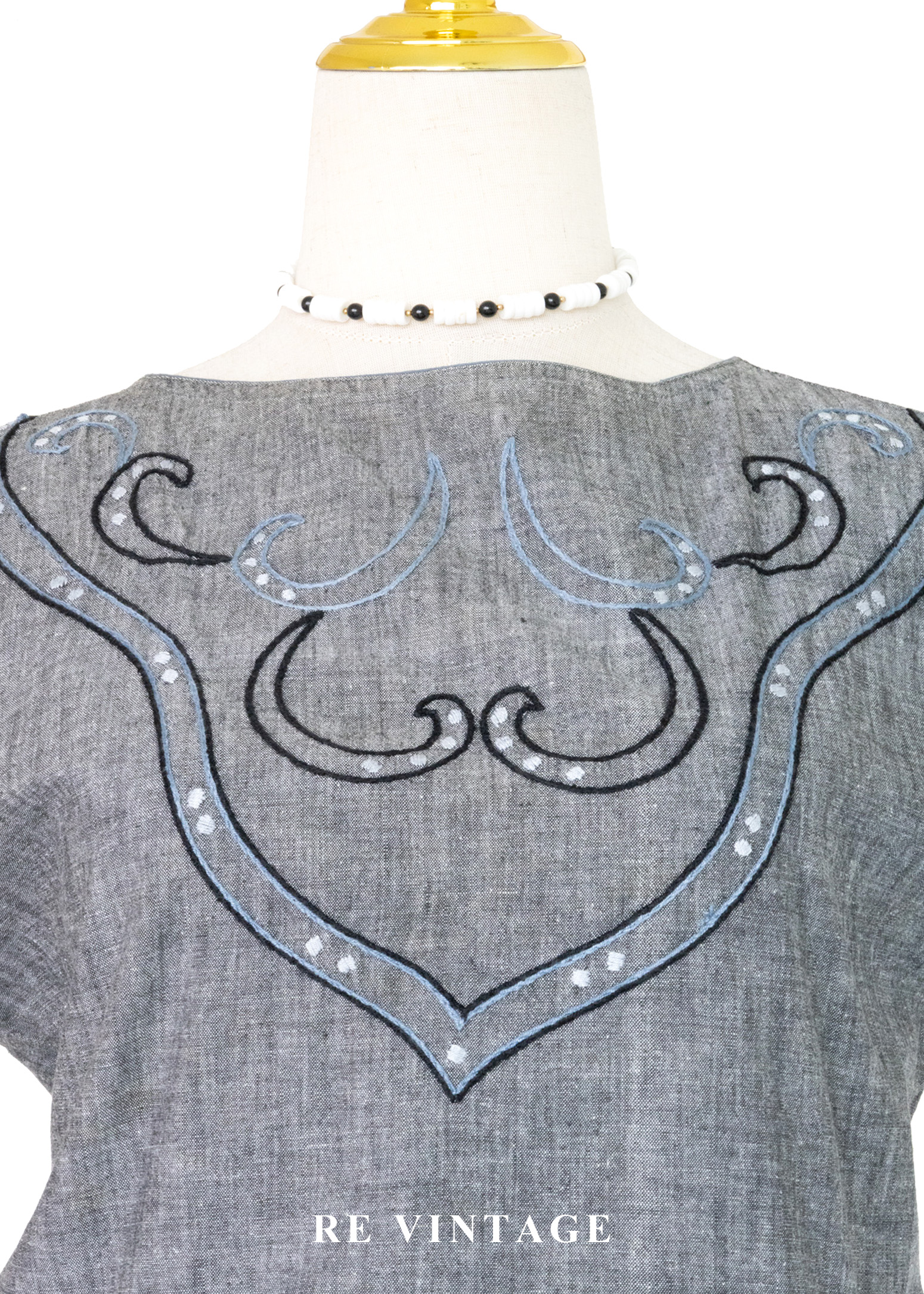 摩登西部牛仔灰底帥氣上衣3