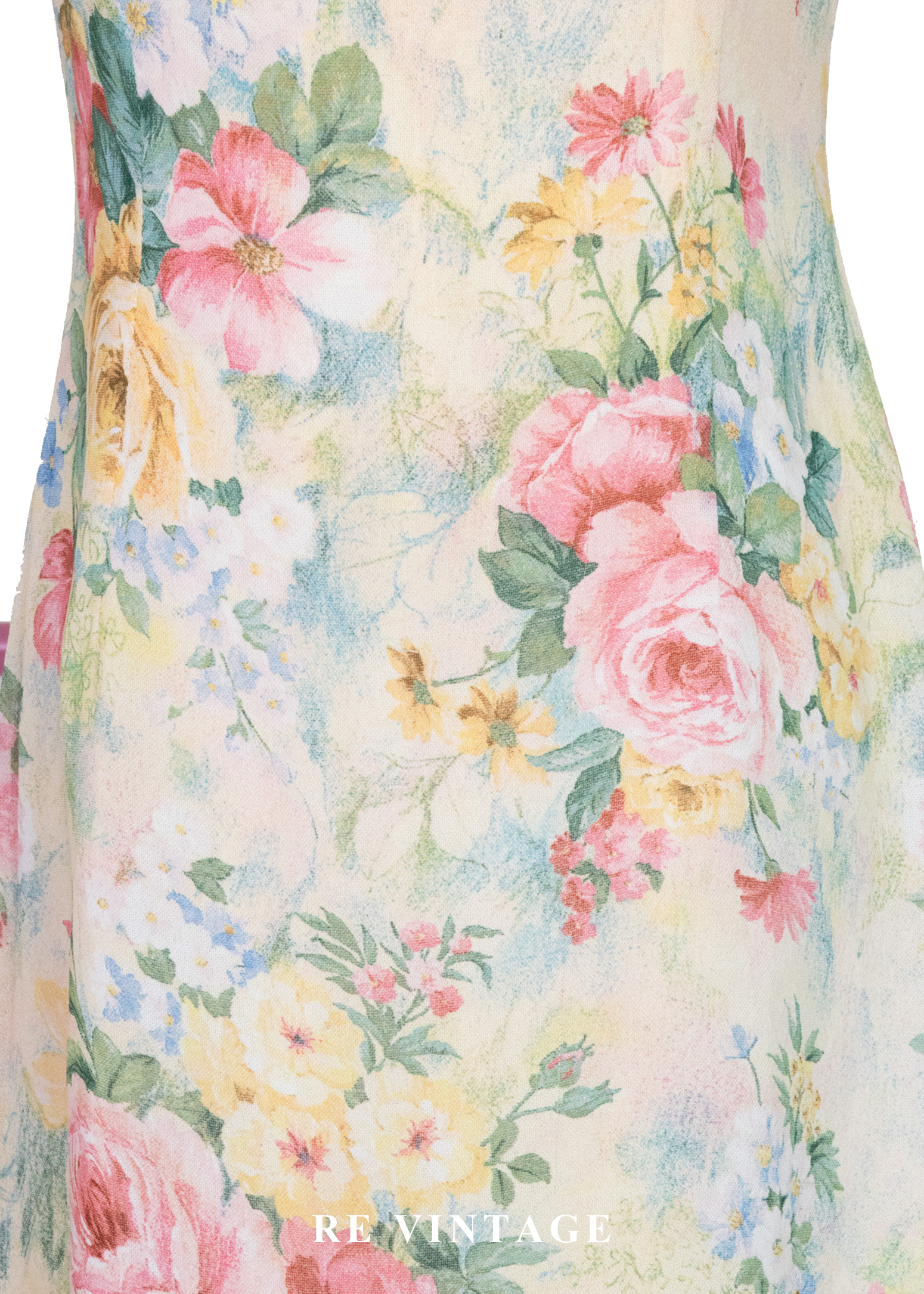 淡彩油畫大花卉洋裝8