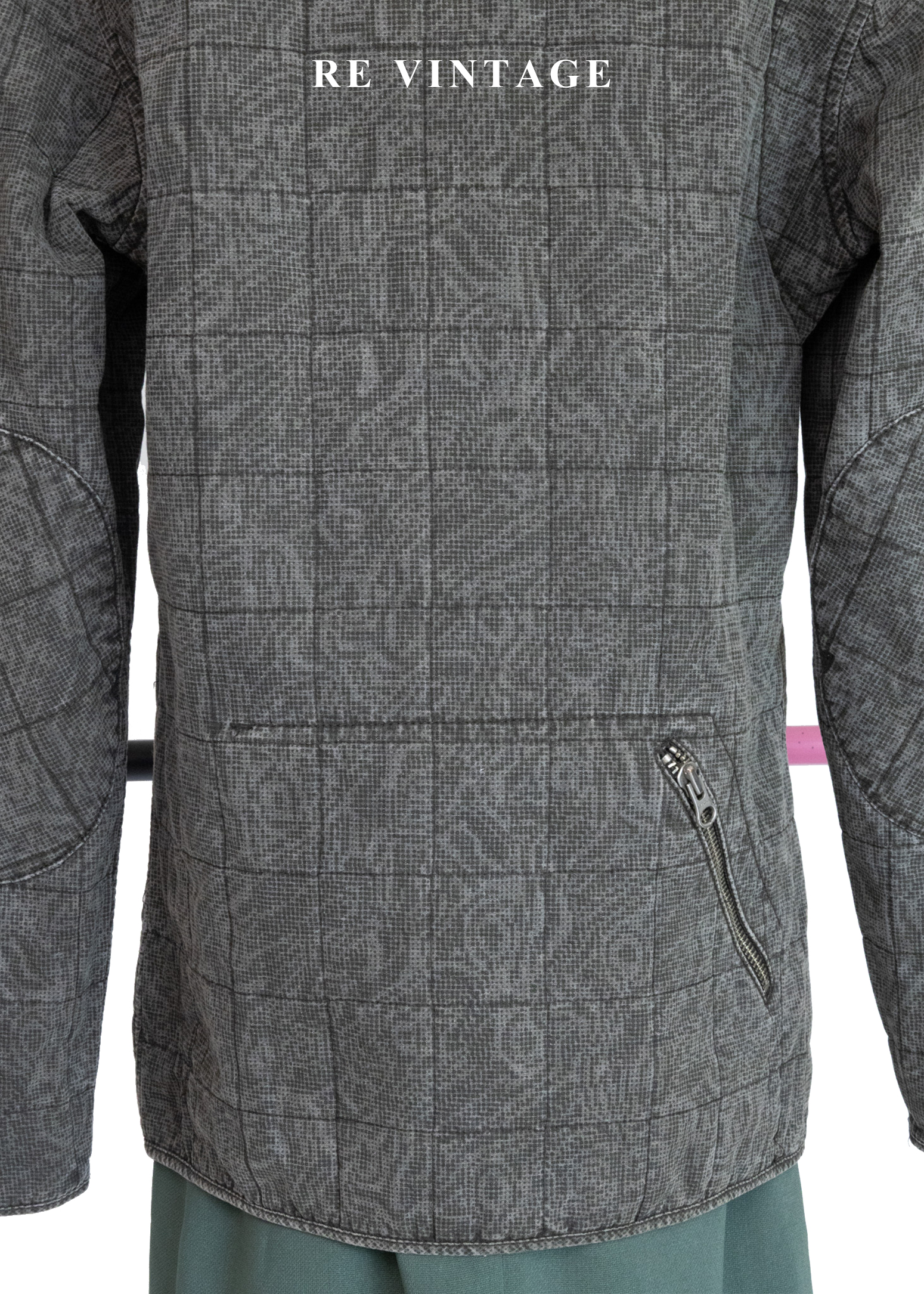 重磅水洗迷幻格紋硬挺夾克13