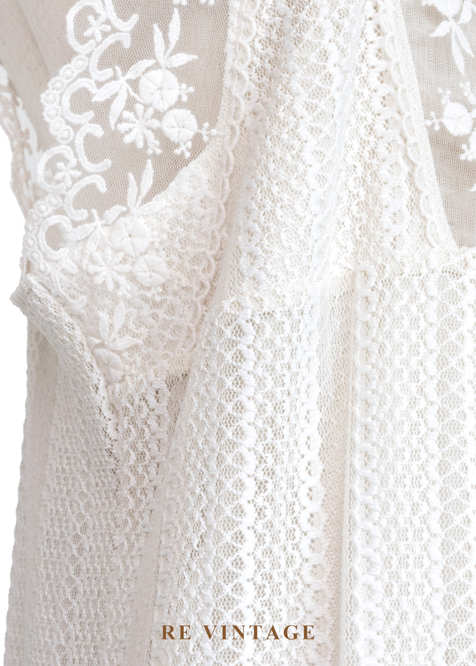奶白色蕾絲仙氣光芒洋裝7