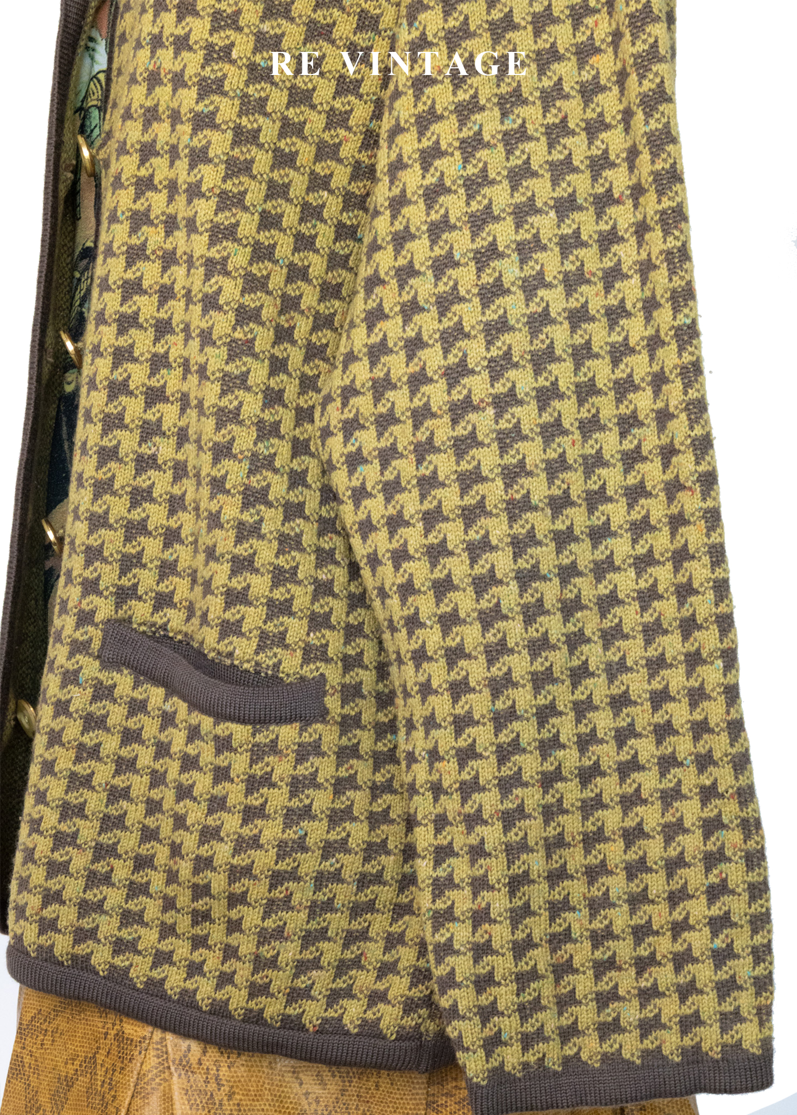 質感單品 - Lemon Yellow 千鳥格針織外套10