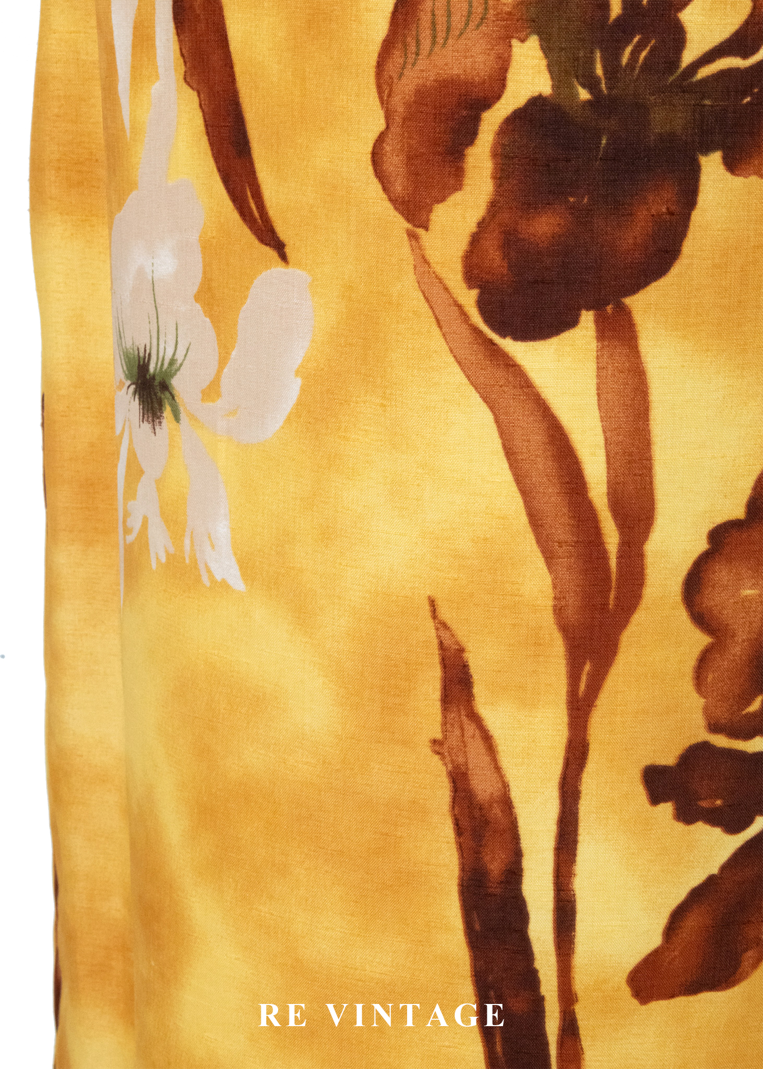 日落巴黎 -黃扎染水墨花朵短裙(25")6