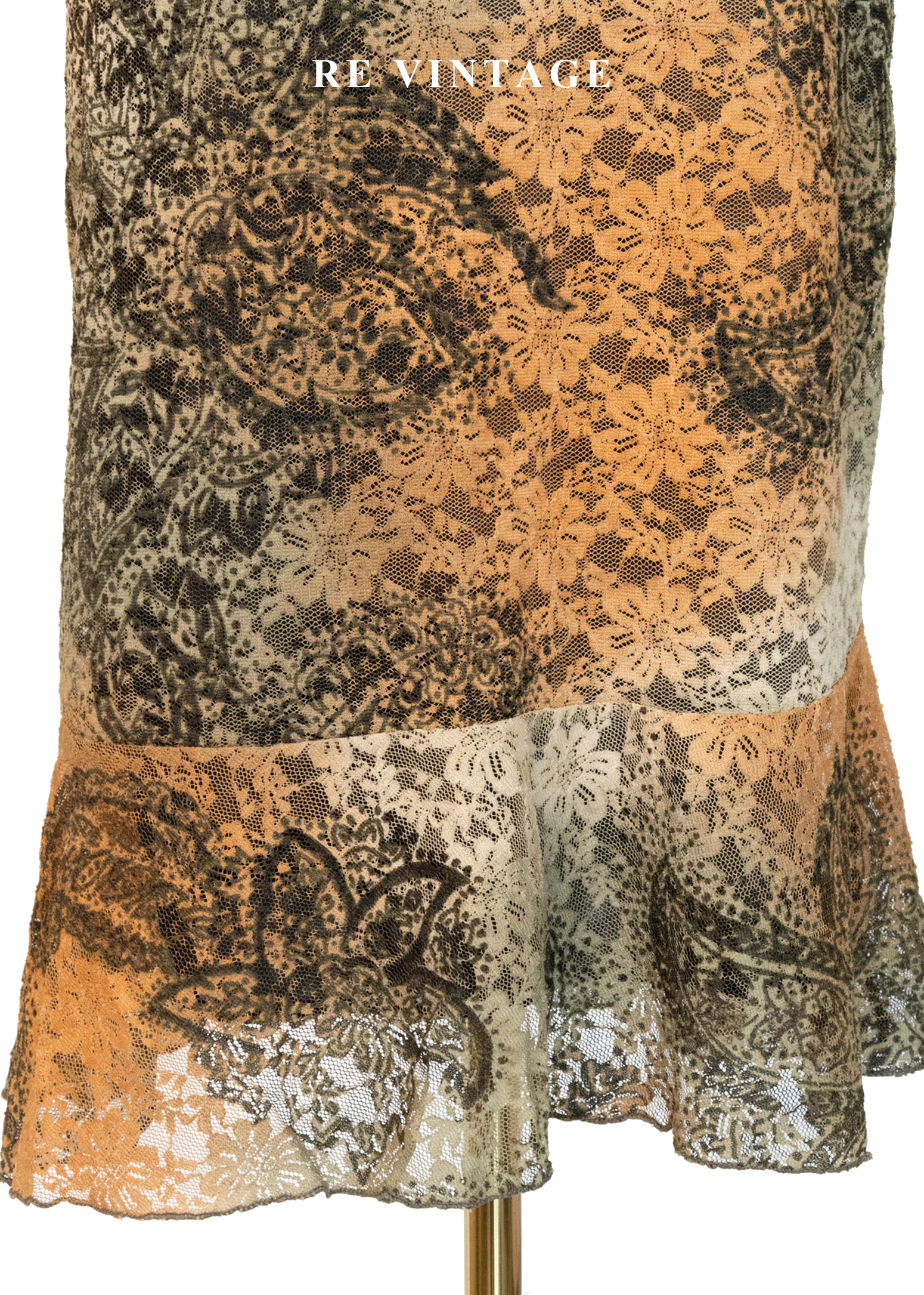 Moss 橘光蕾絲中長裙(28-31")4