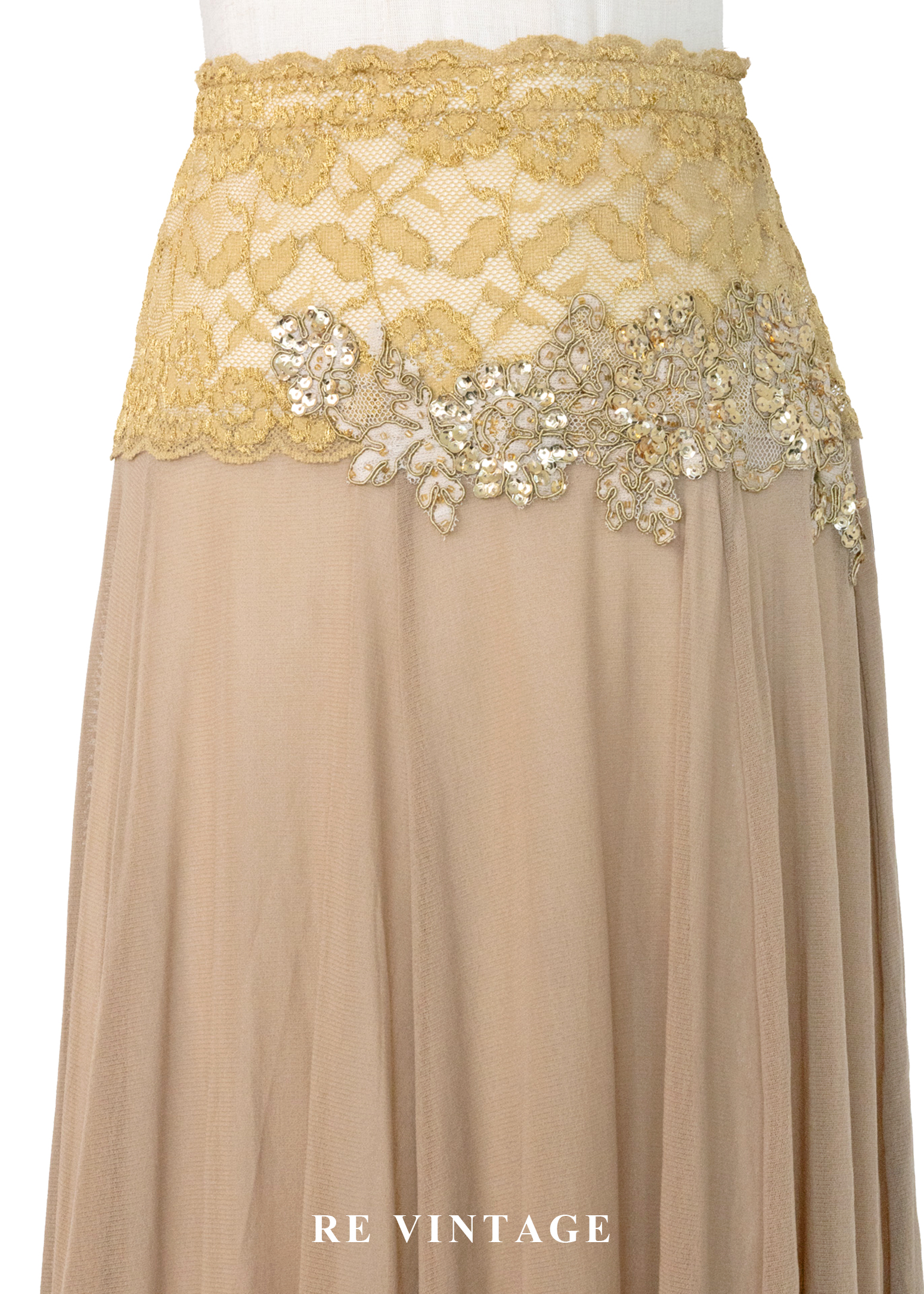 蜂蜜月光柔紗亮片美裙(22-27")3