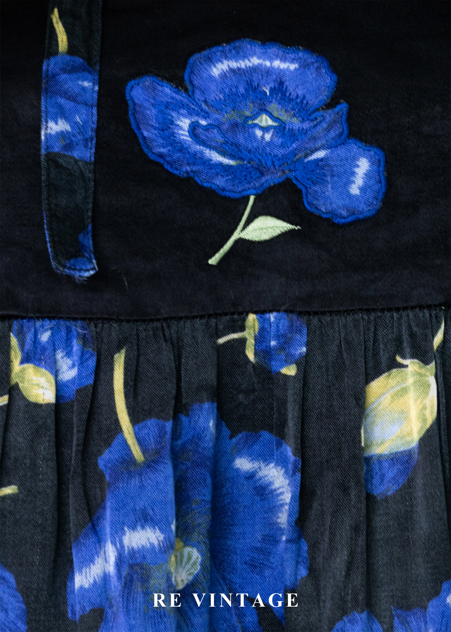 夜花藍調寬版洋裝7