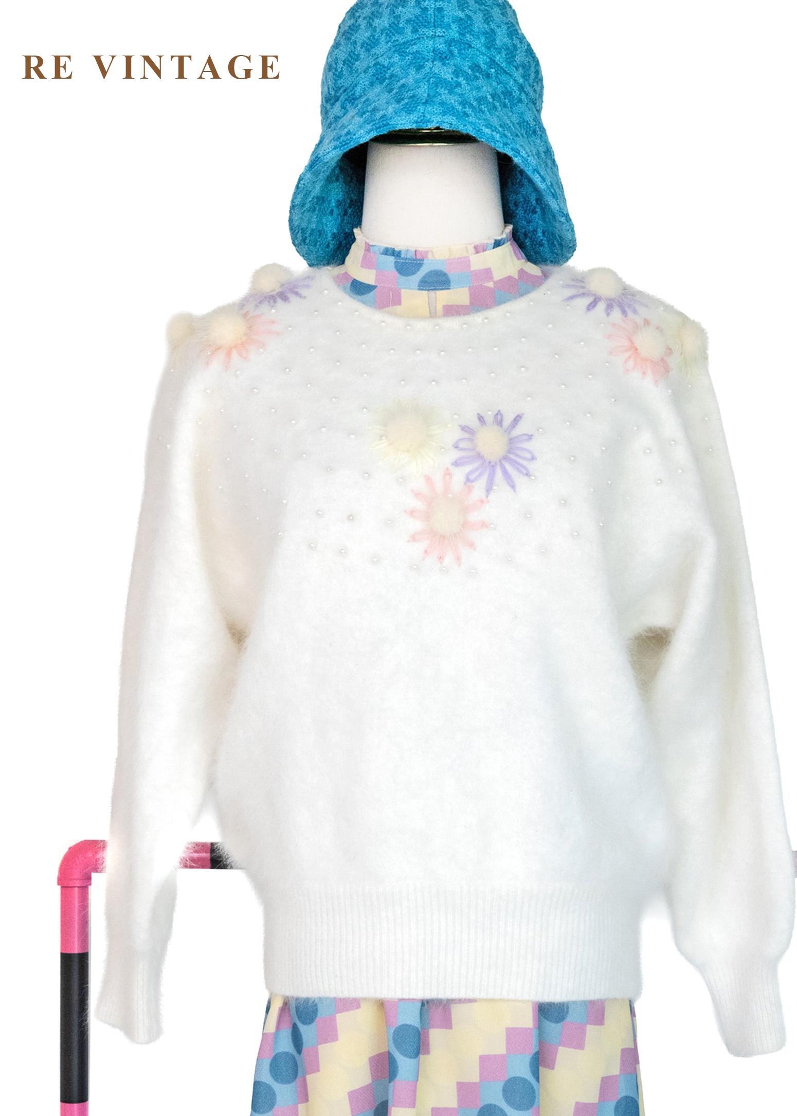 雲朵雛菊立體毛球針織毛衣1