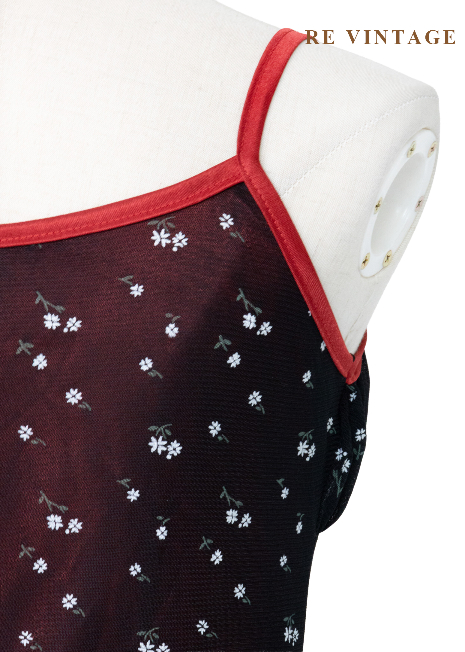 韓國製 - 紅光小花星空細肩帶洋裝11