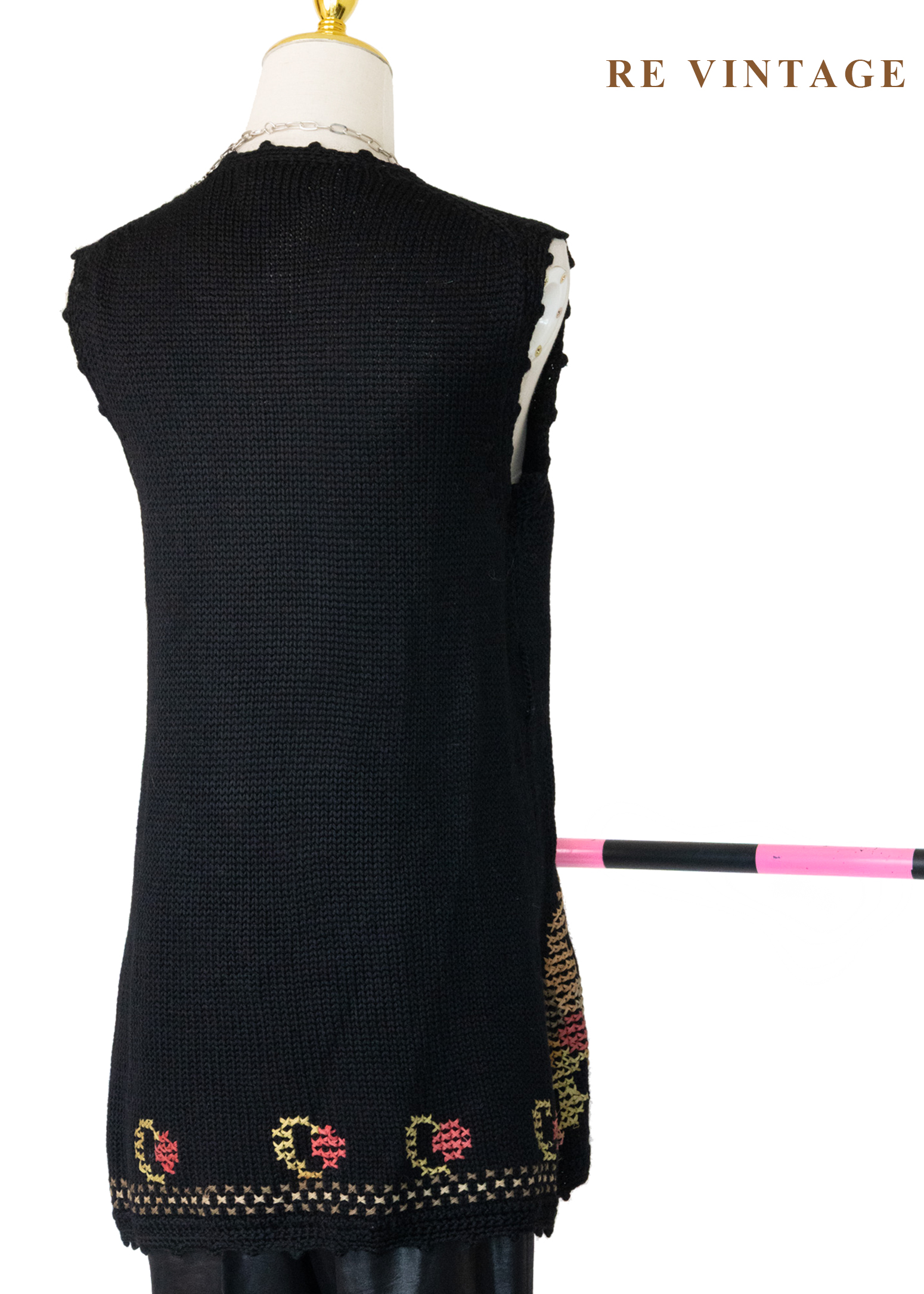 花朵十字繡圖騰針織背心10