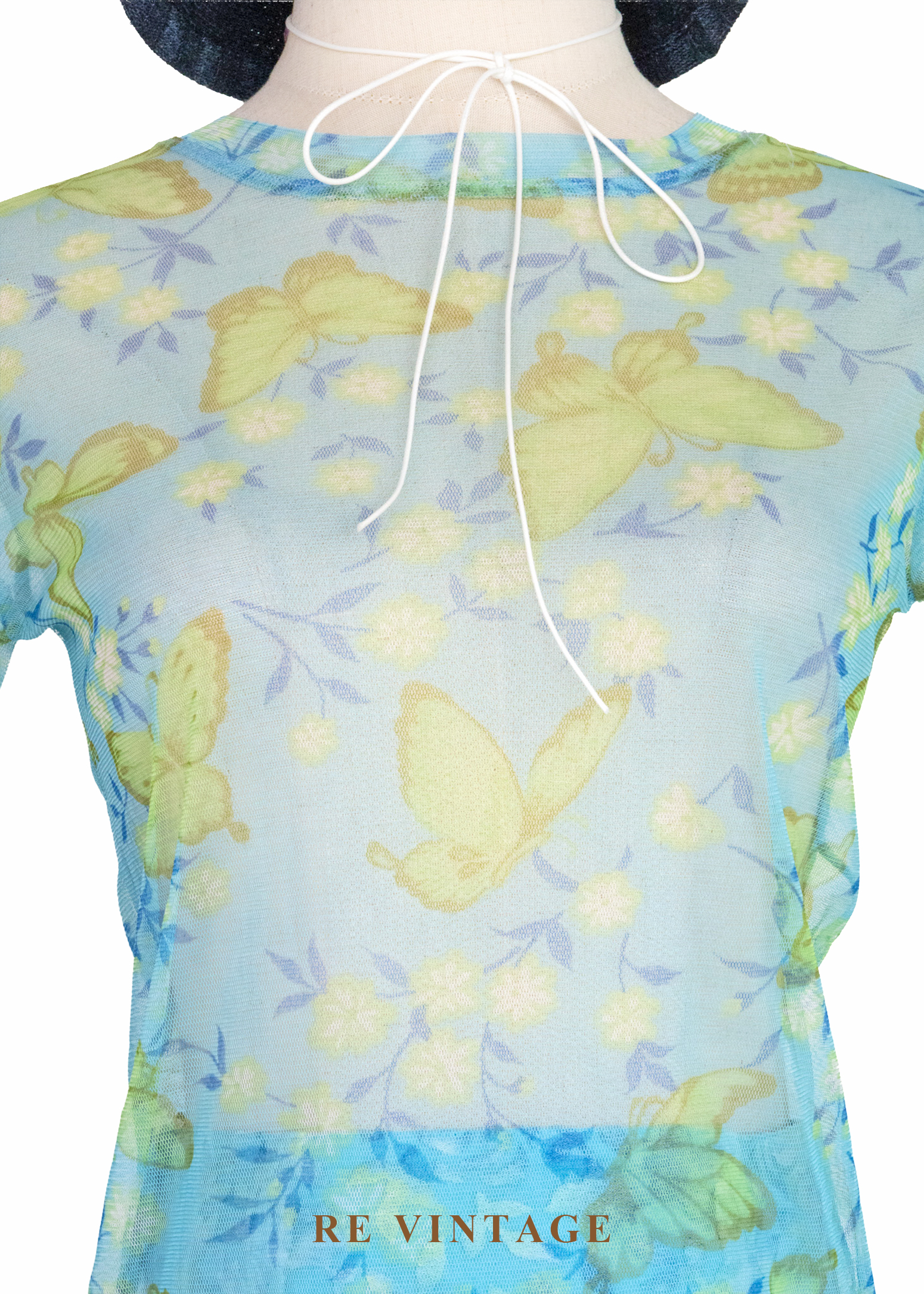 仲夏湖水綠蝴蝶網紗上衣3