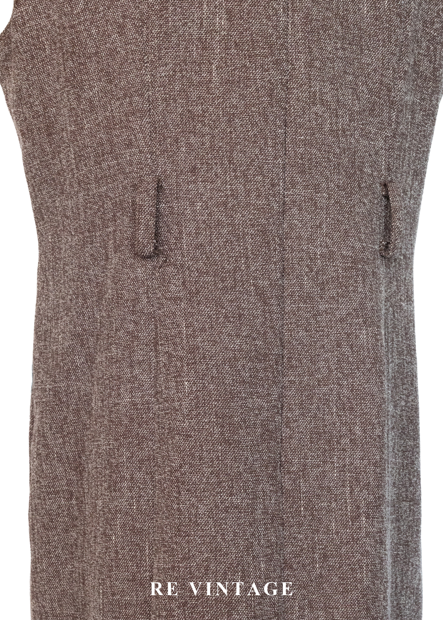 氣質單品 - 復古方領摩卡色氣質長洋裝12