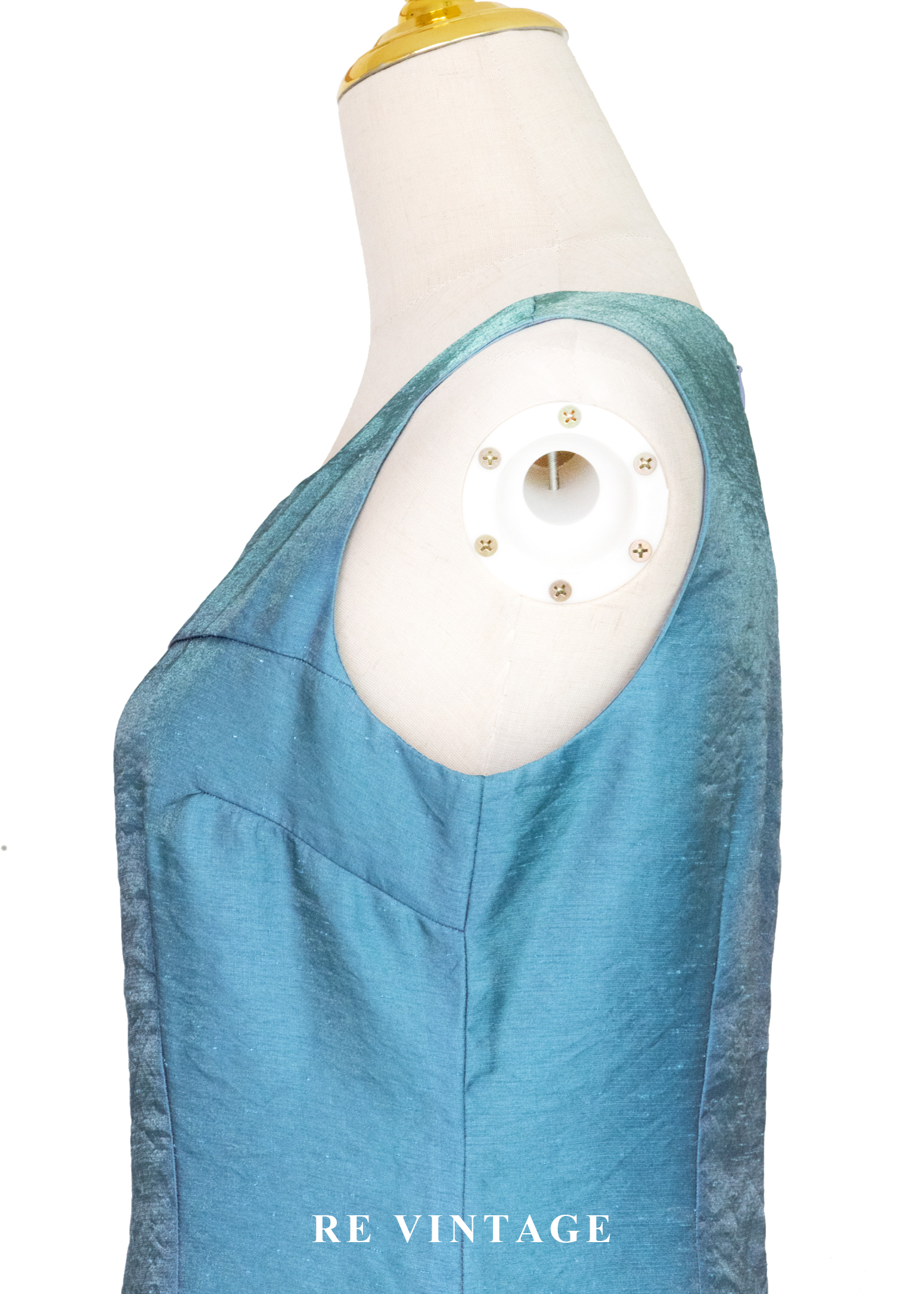 翡冷翠的湖光方領小色花拼接洋裝10