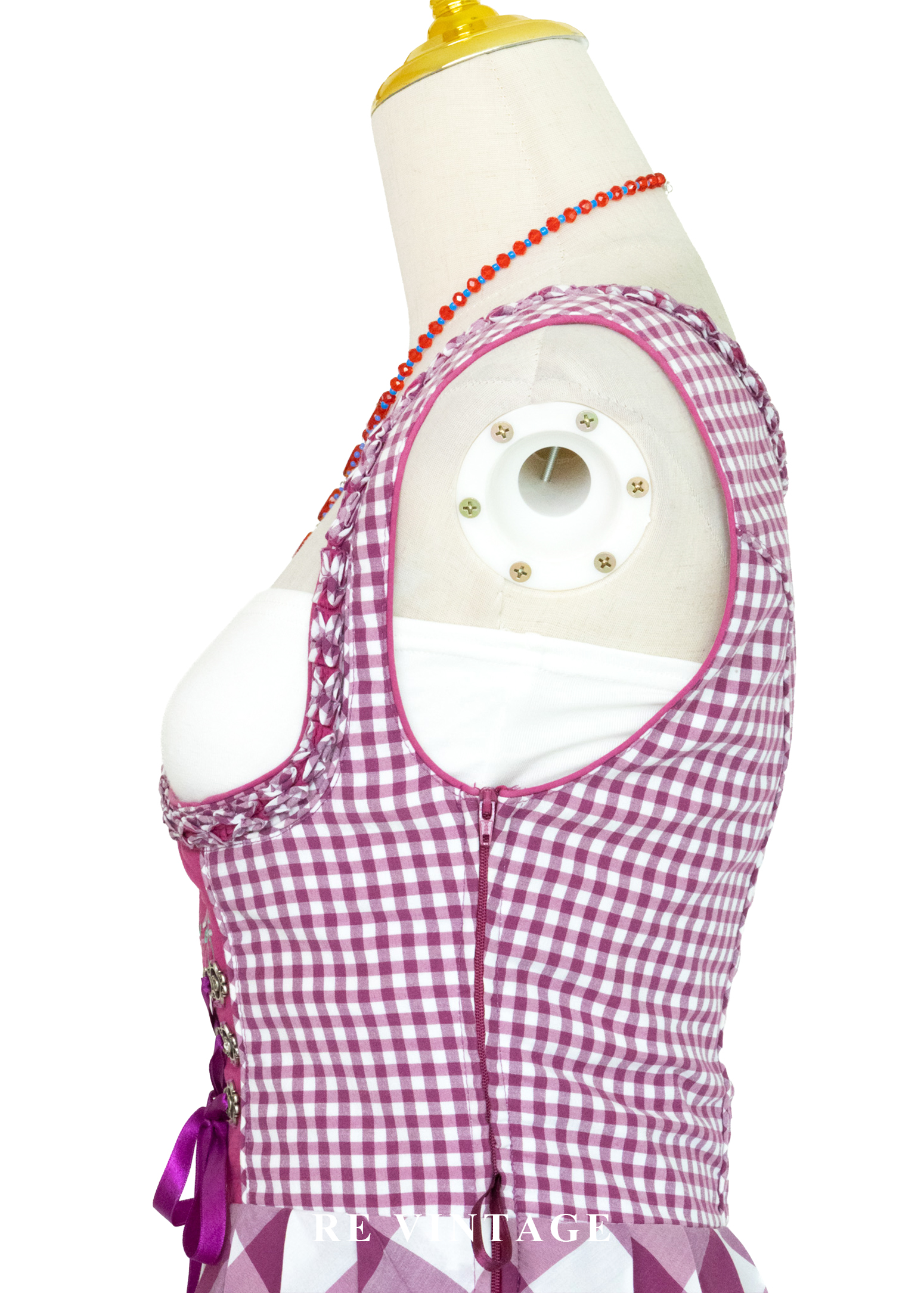 『歐洲寶物』阿爾卑斯山的少女 - 紫紅格紋德式巴伐利亞古典洋裝10