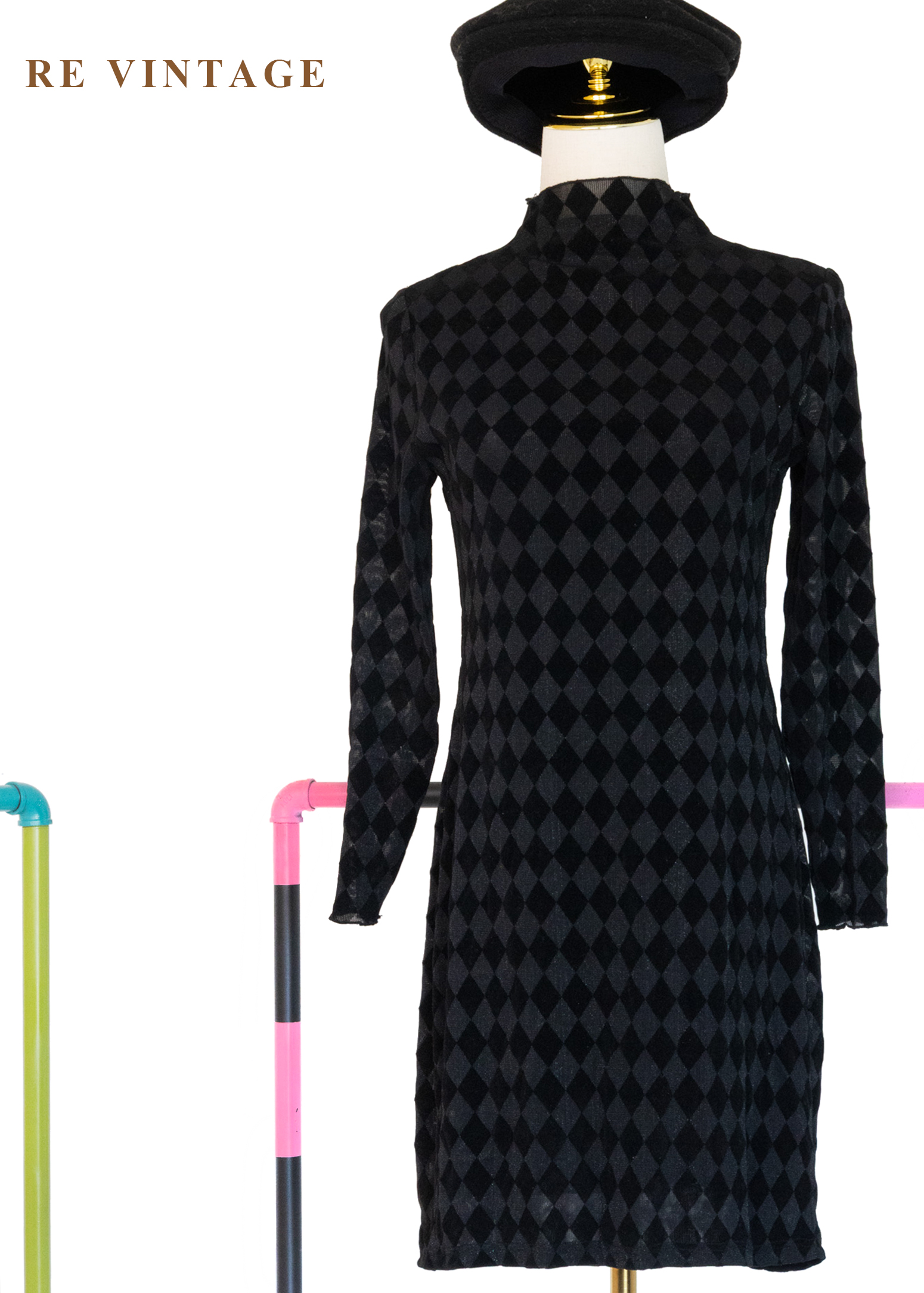 剪影影子方塊洋裝