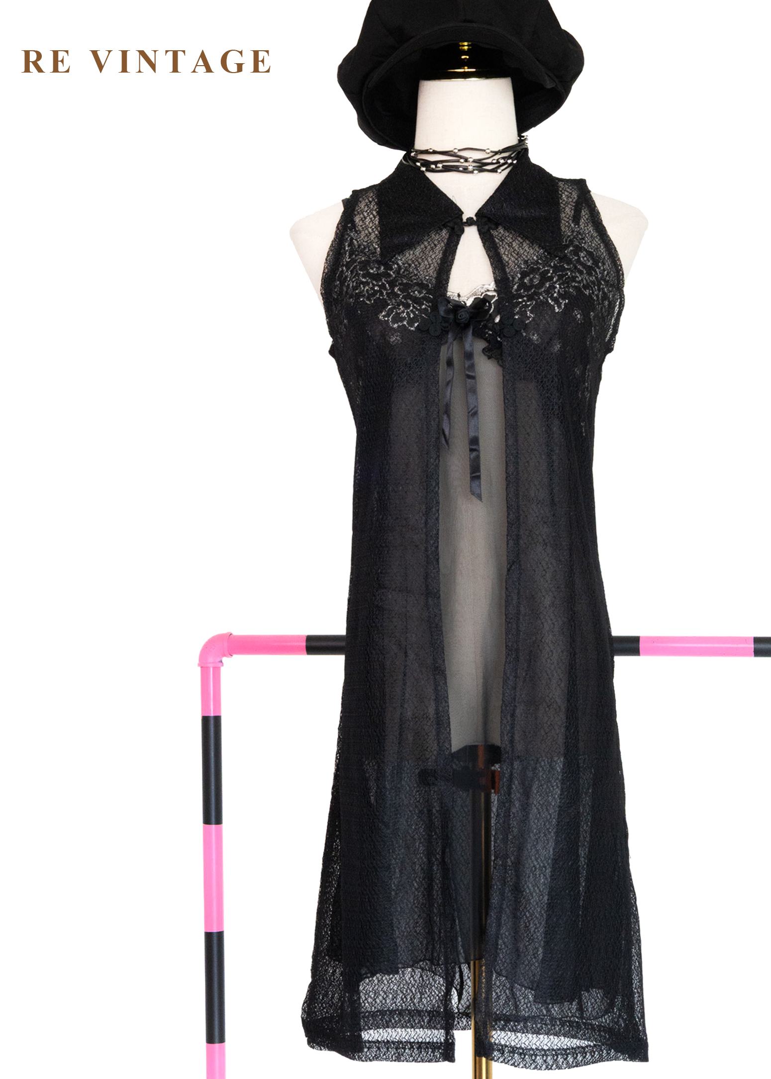 半透夢境中國釦蕾絲洋裝/罩衫4