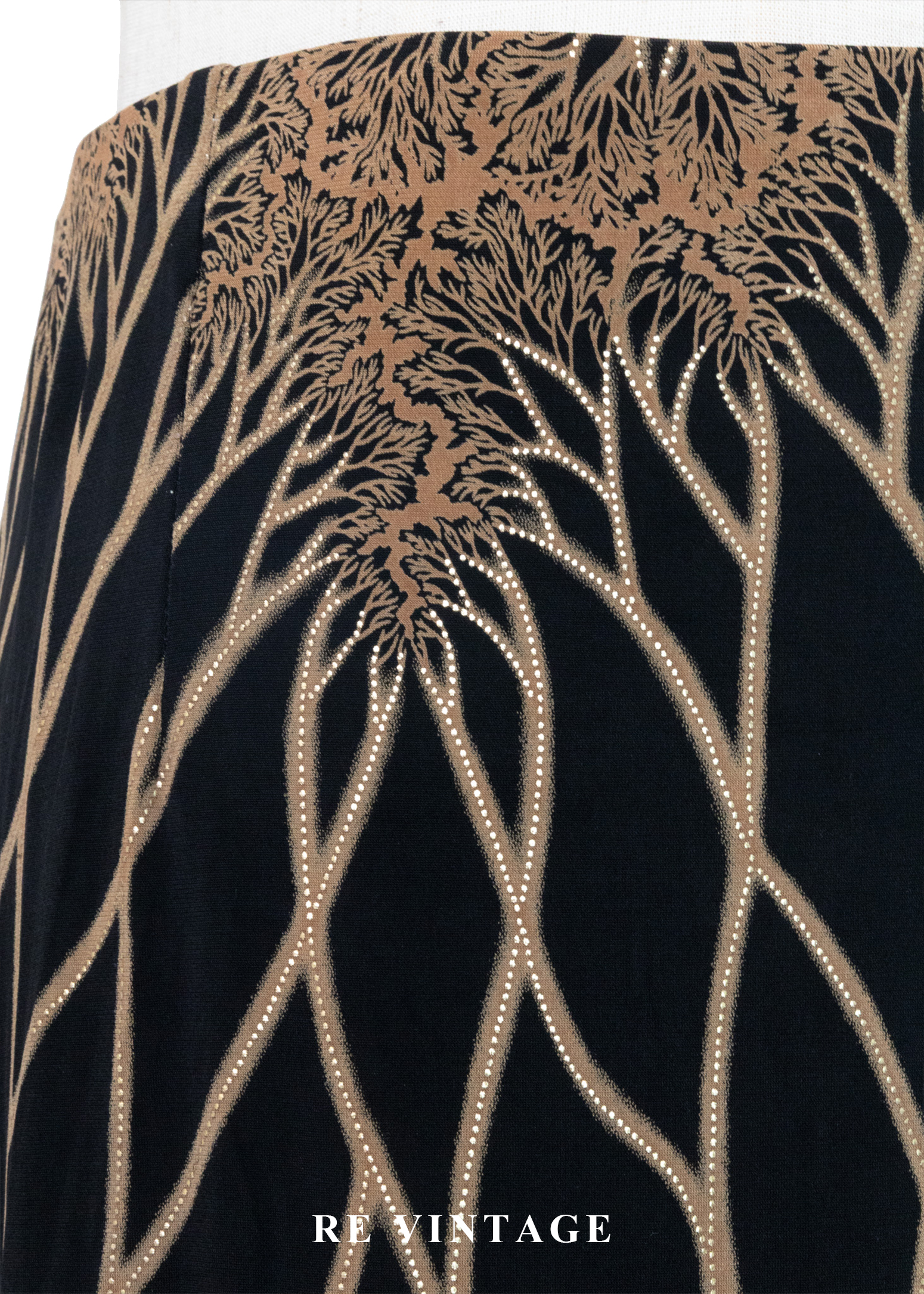 黑與金藤蔓黑長裙(25-30")5