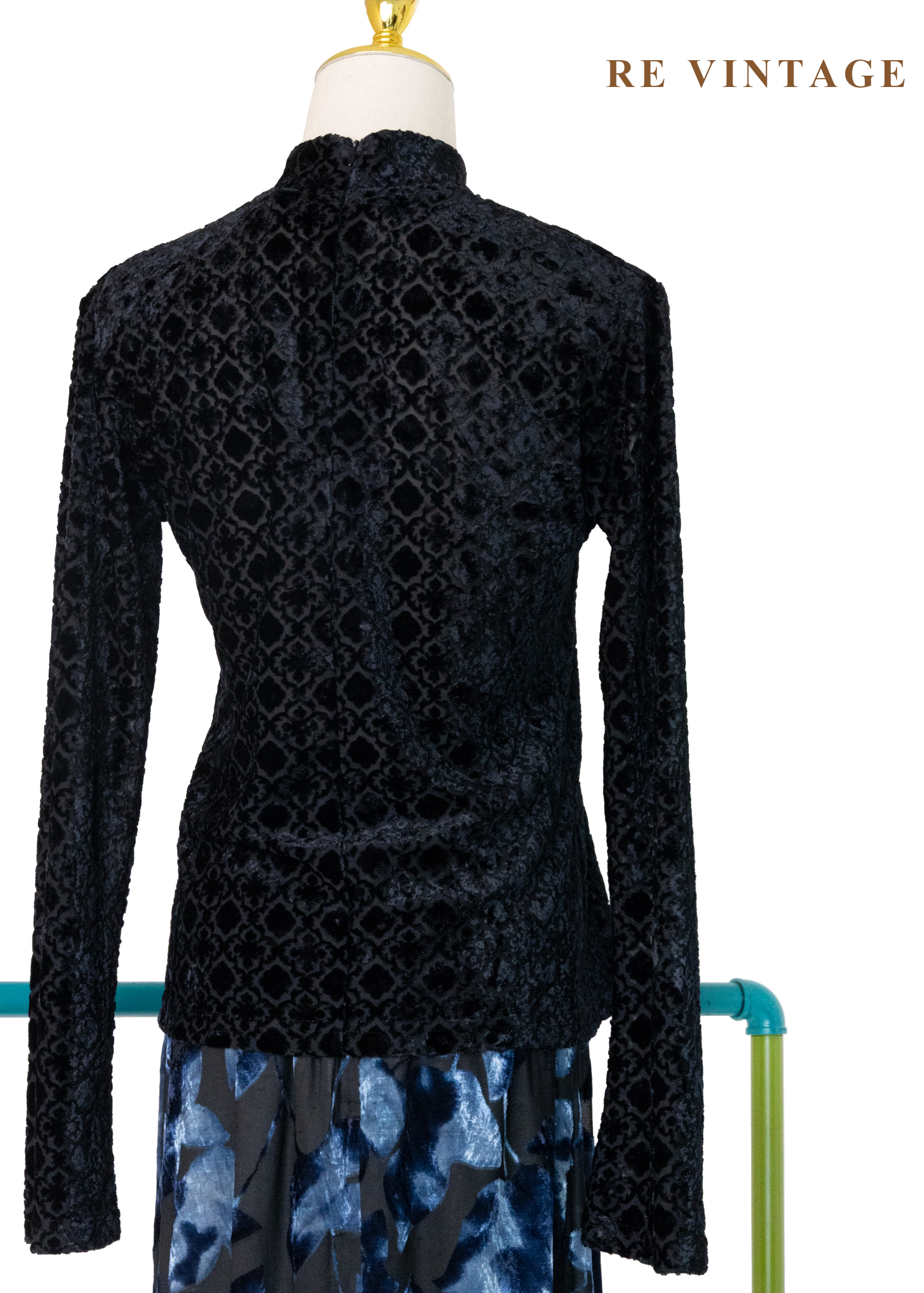 法國製 - 古典壓紋燒絨上衣10