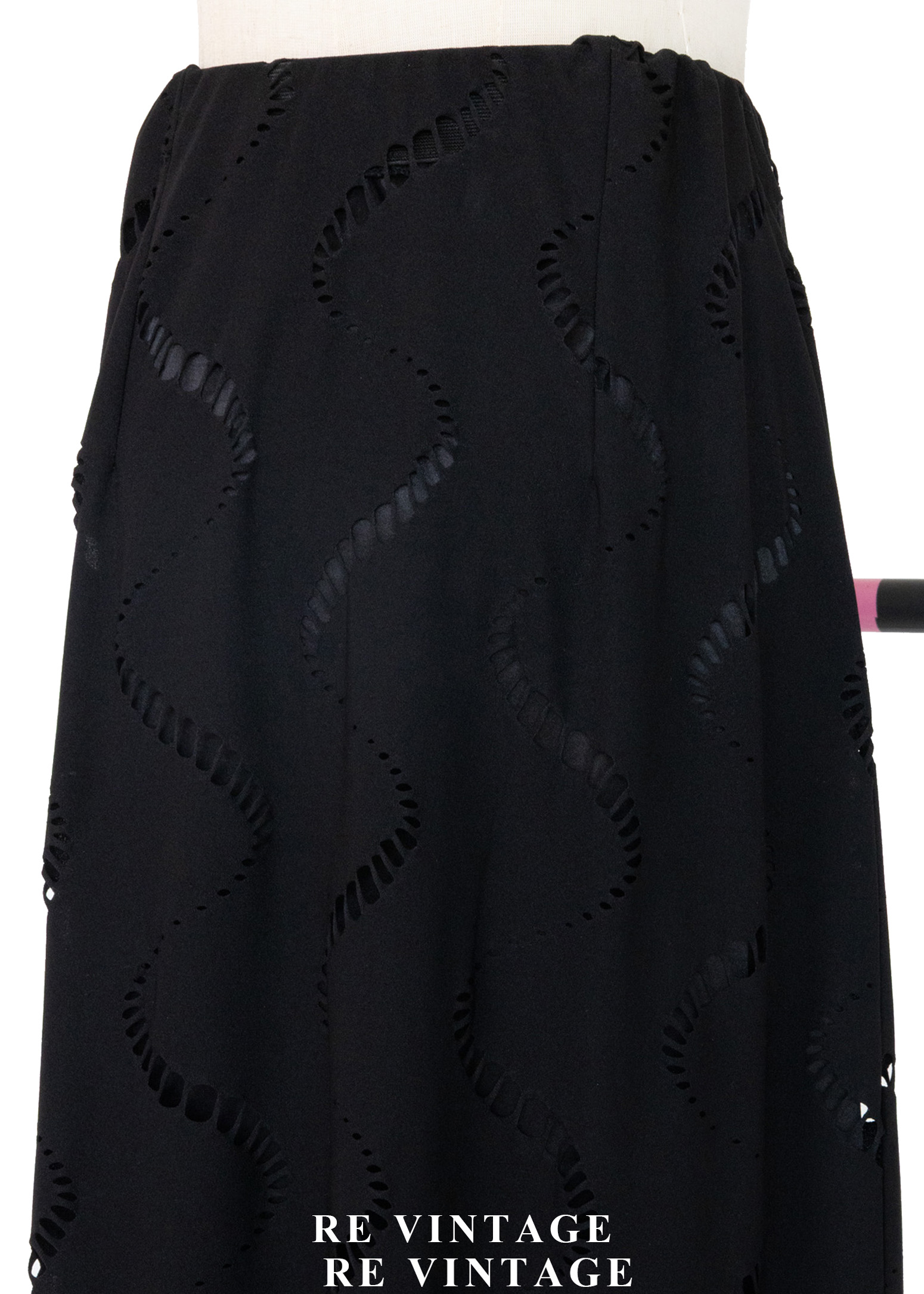 波浪透視極簡黑長裙(23-26")9