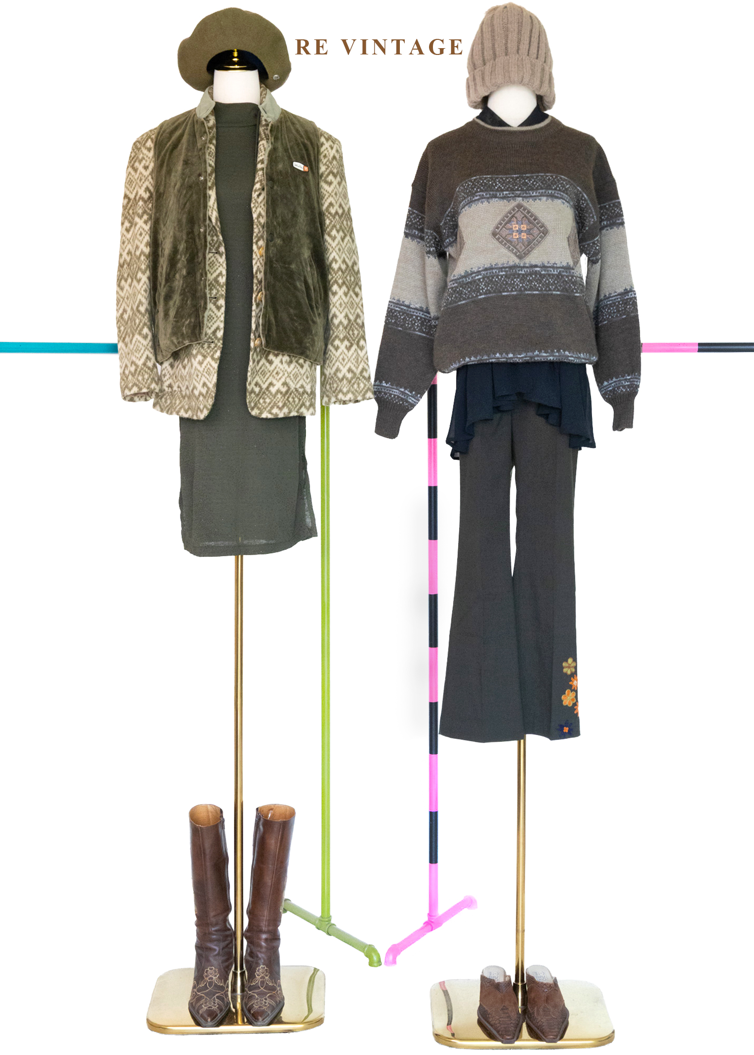 慢生活 - 北國之徑復古幾何緹花針織毛衣2